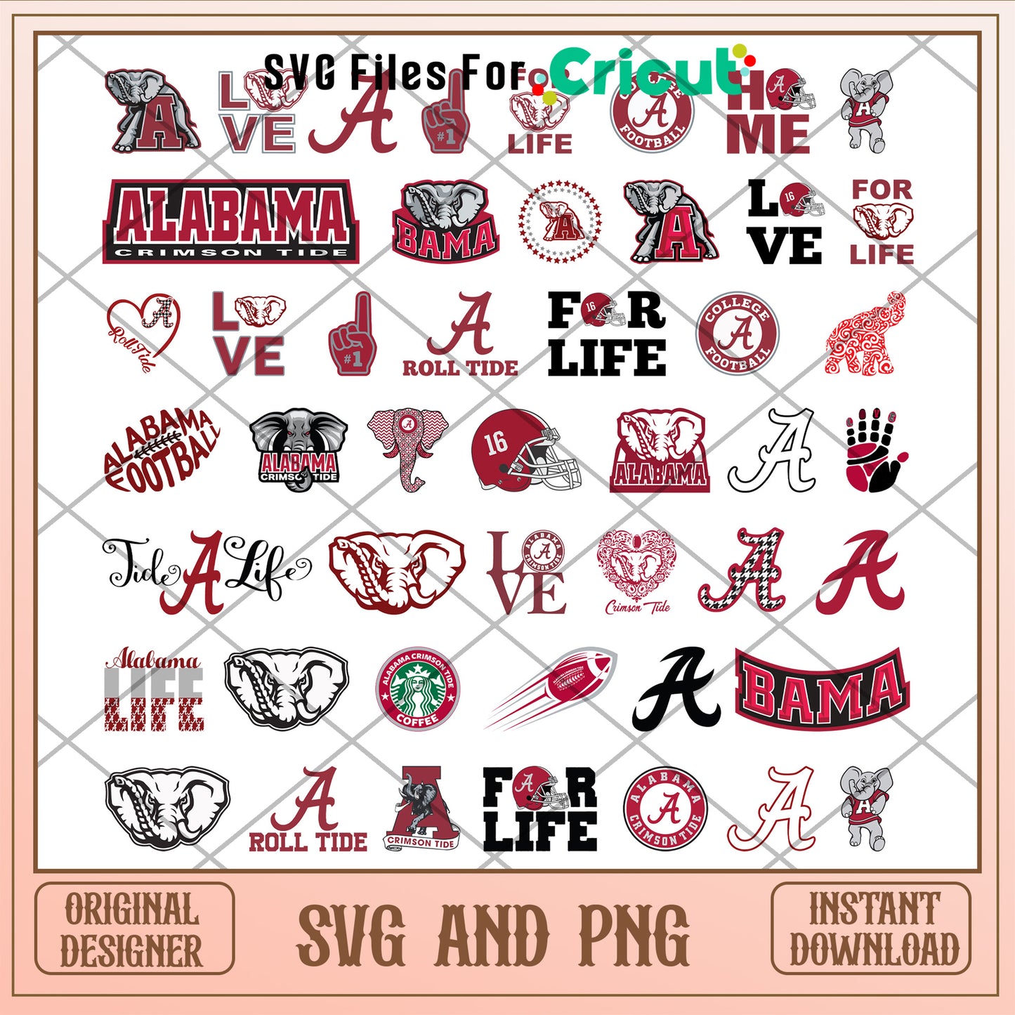 Alabama crimson tide logo bundle svg, alabama crimson tide football svg