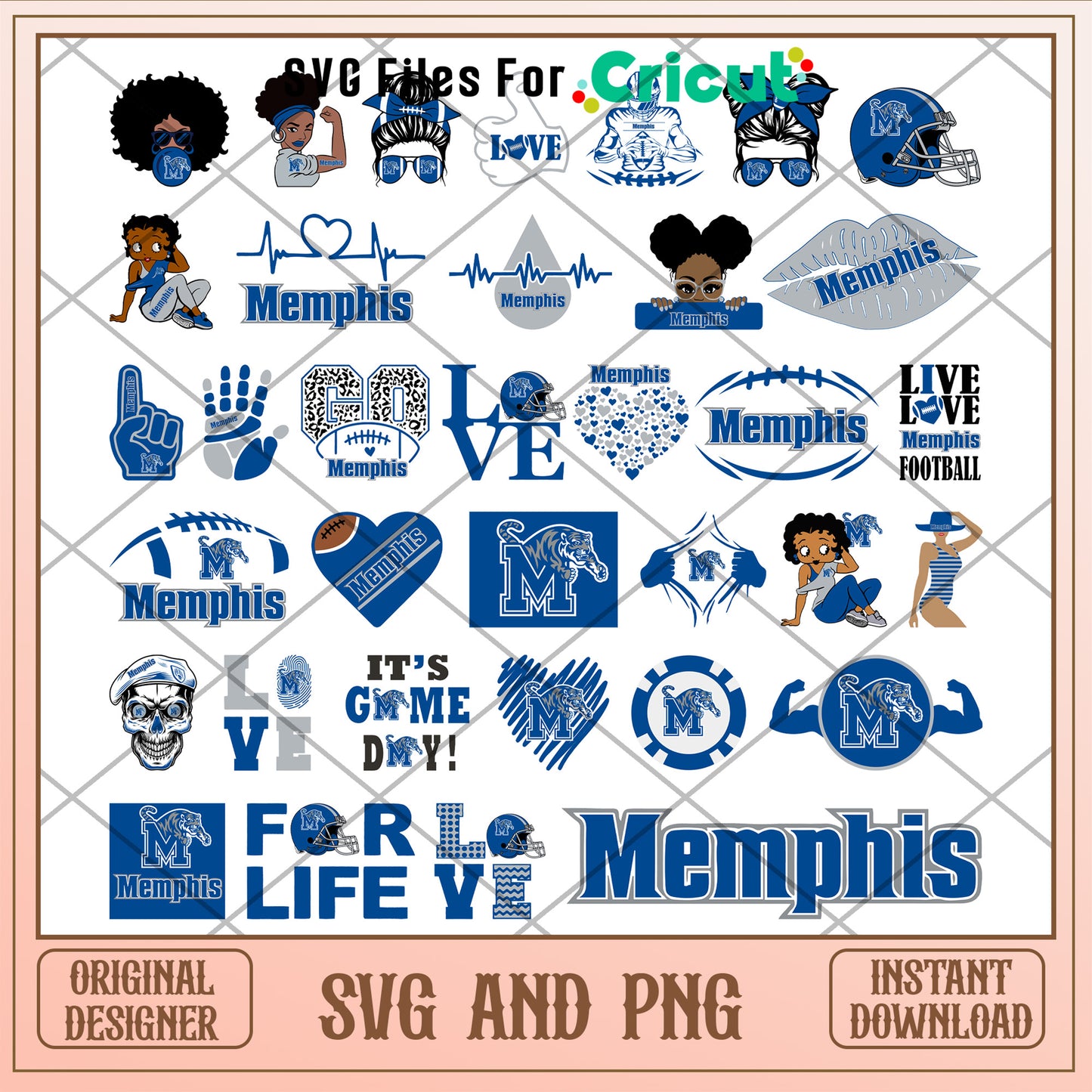 Memphis tigers logo bundle svg, memphis tigers football svg