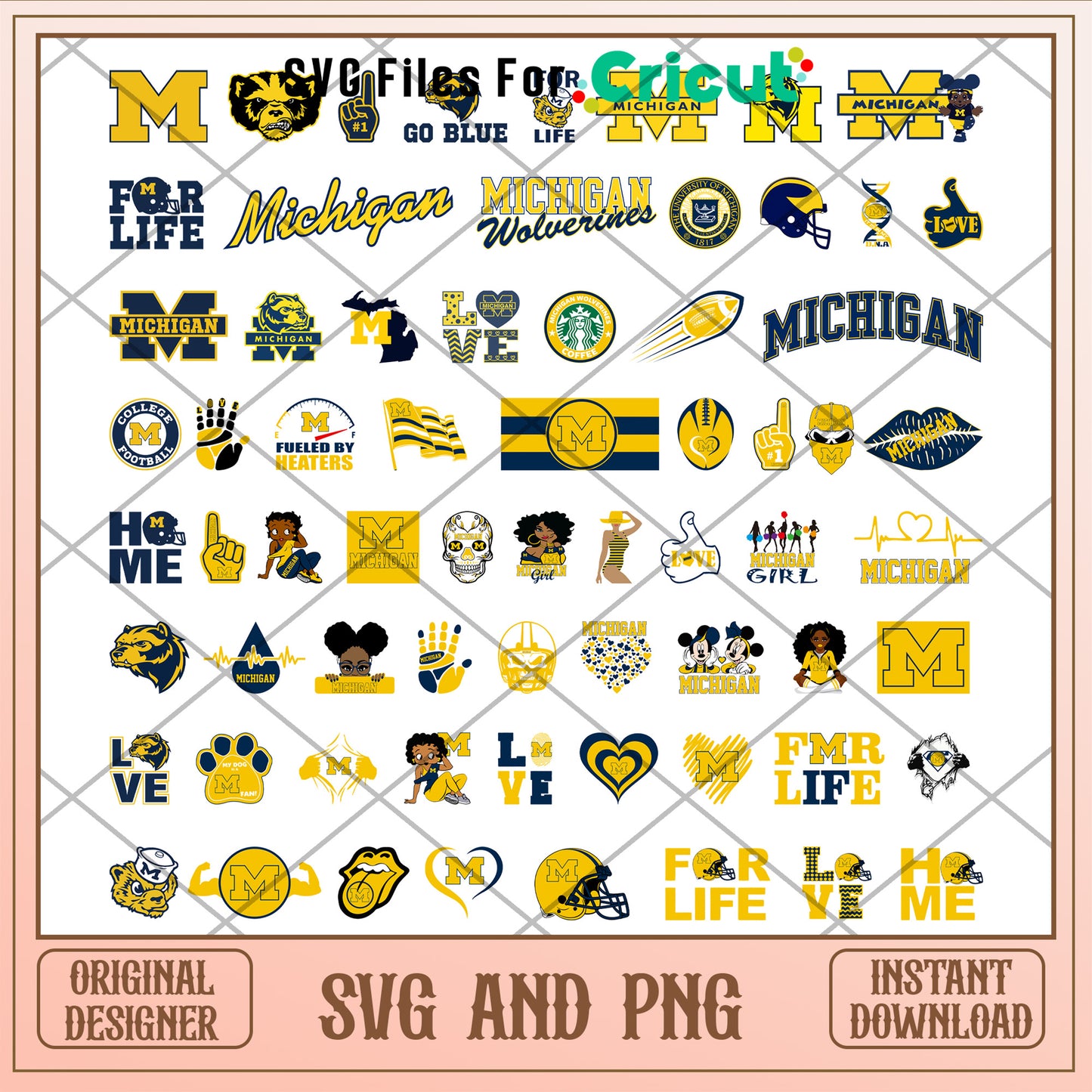 Michigan wolverines logo bundle svg, michigan wolverines football svg