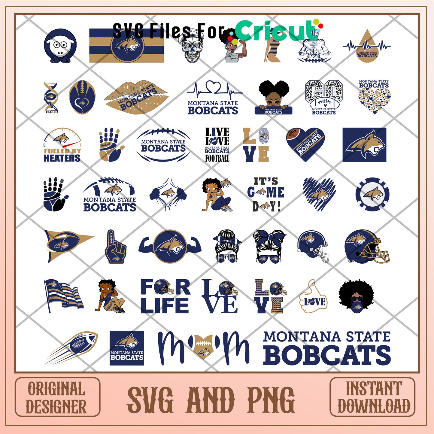 Montana state bobcats logo bundle svg, montana state bobcats football svg