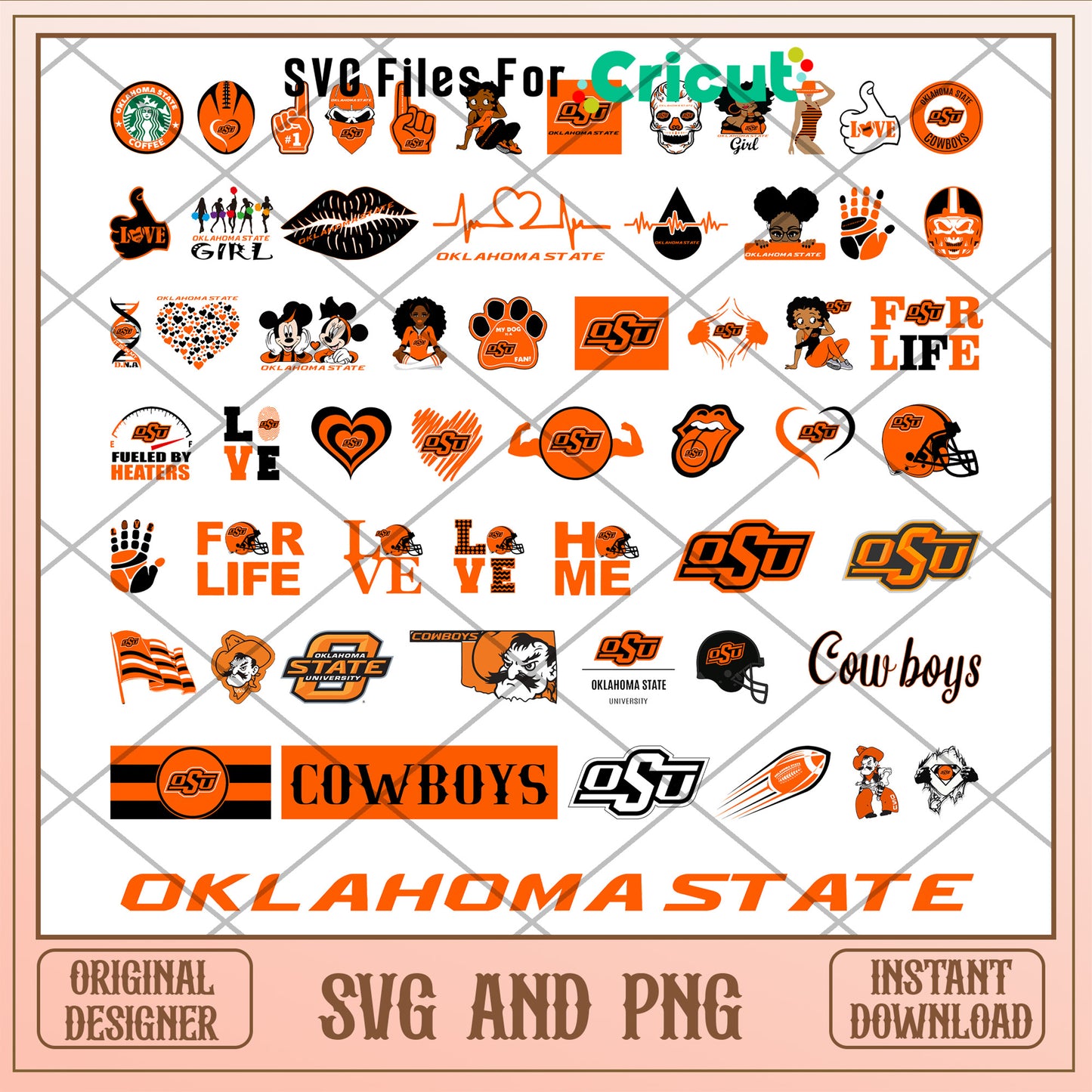 Oklahoma state university logo bundle svg, oklahoma state university football