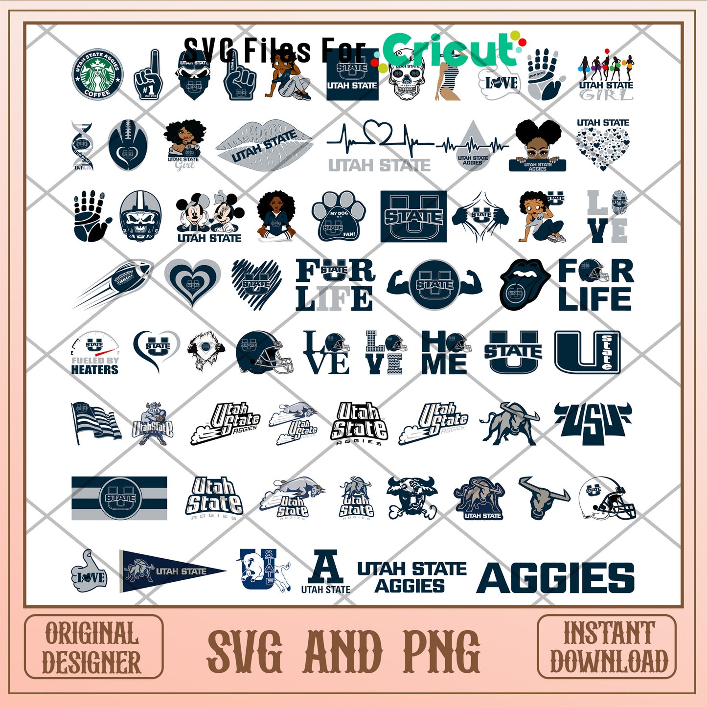 Utah state aggies logo ncaa bundle svg, utah state aggies football svg