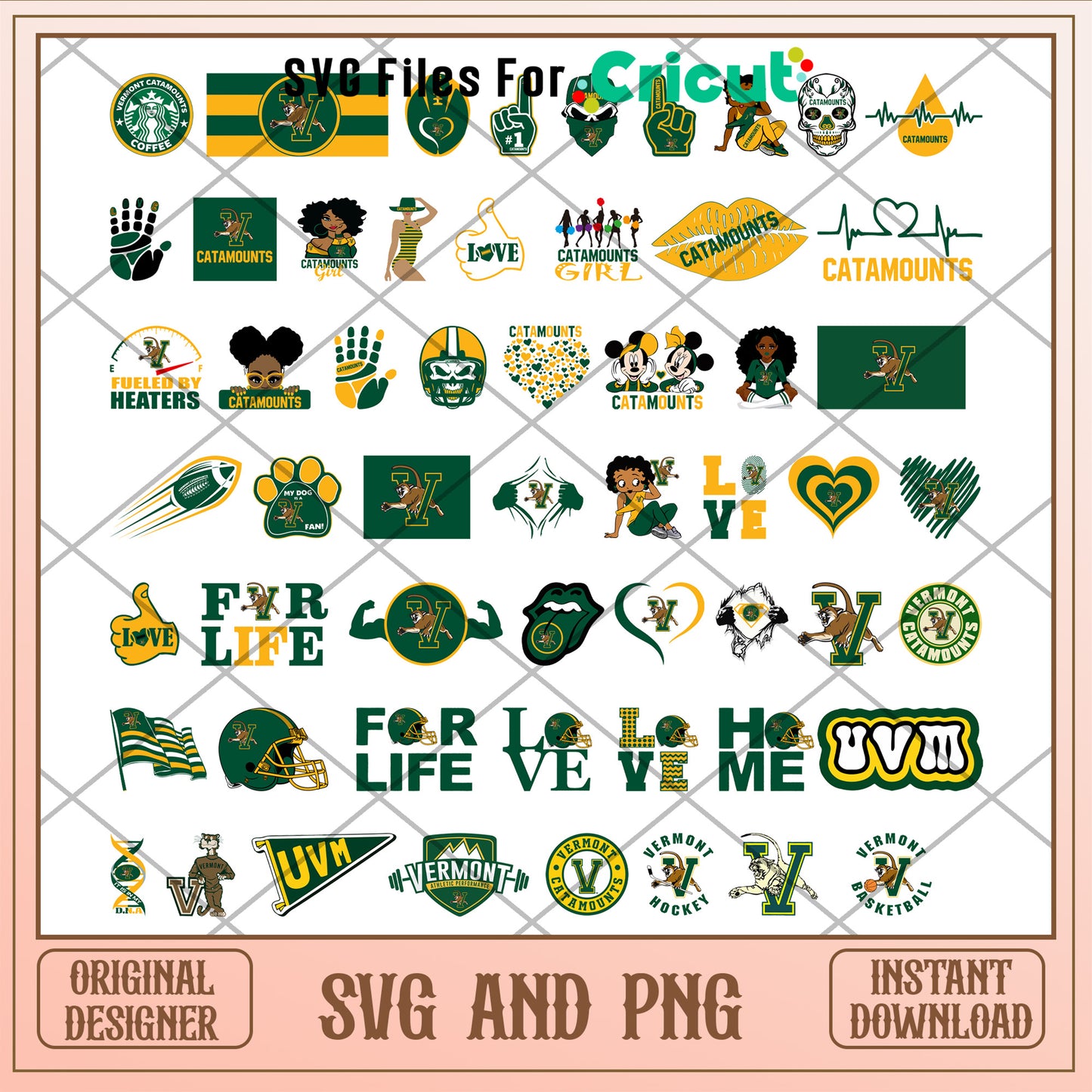 Vermont catamounts logo ncaa bundle svg, catamount vermont svg