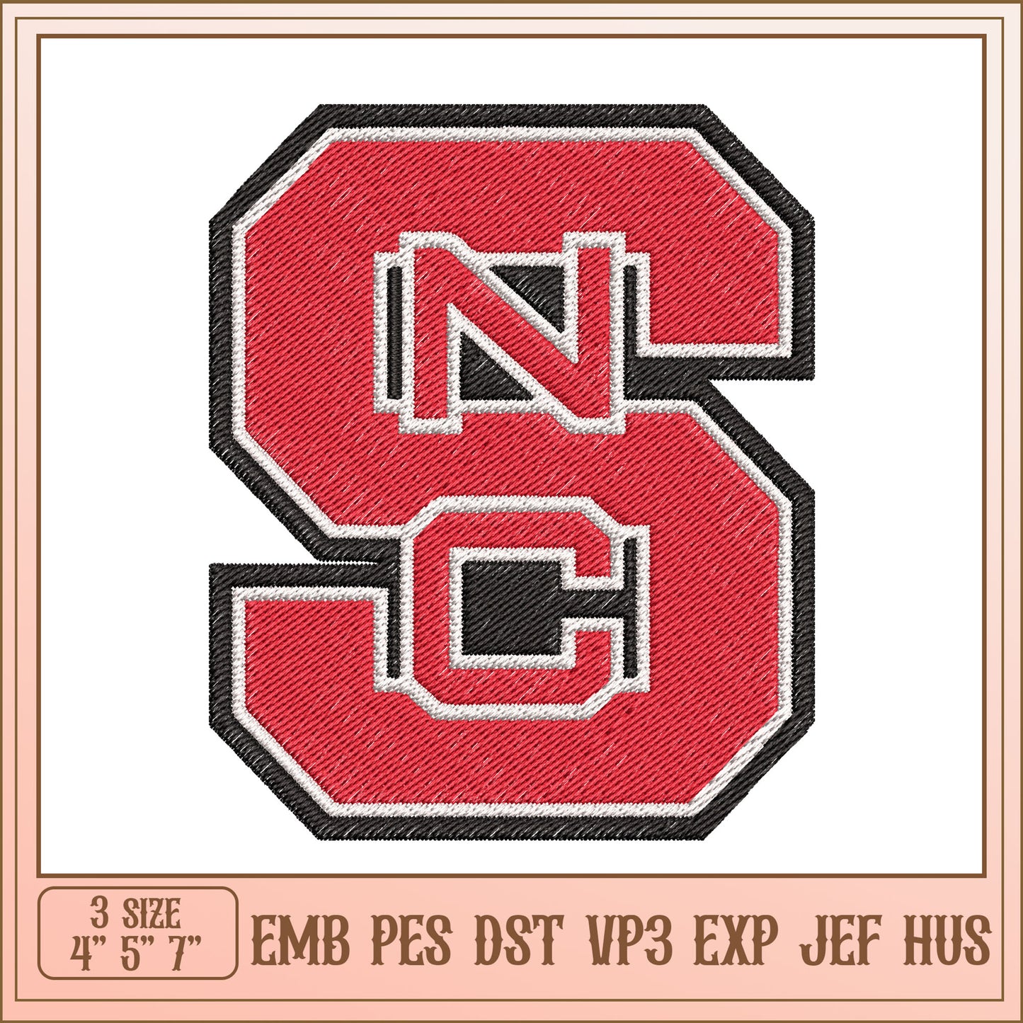 NC State Embroidery Design