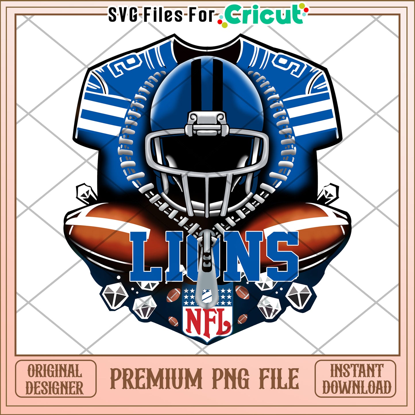 NFL Lions PNG Design, perfect for sports-themed projects