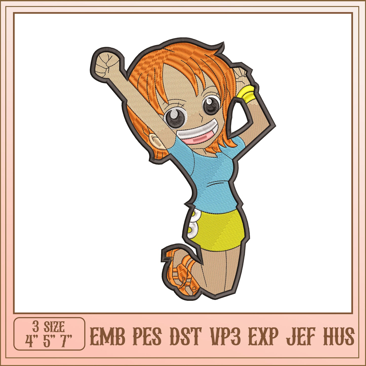 Nami One Piece Embroidery Design