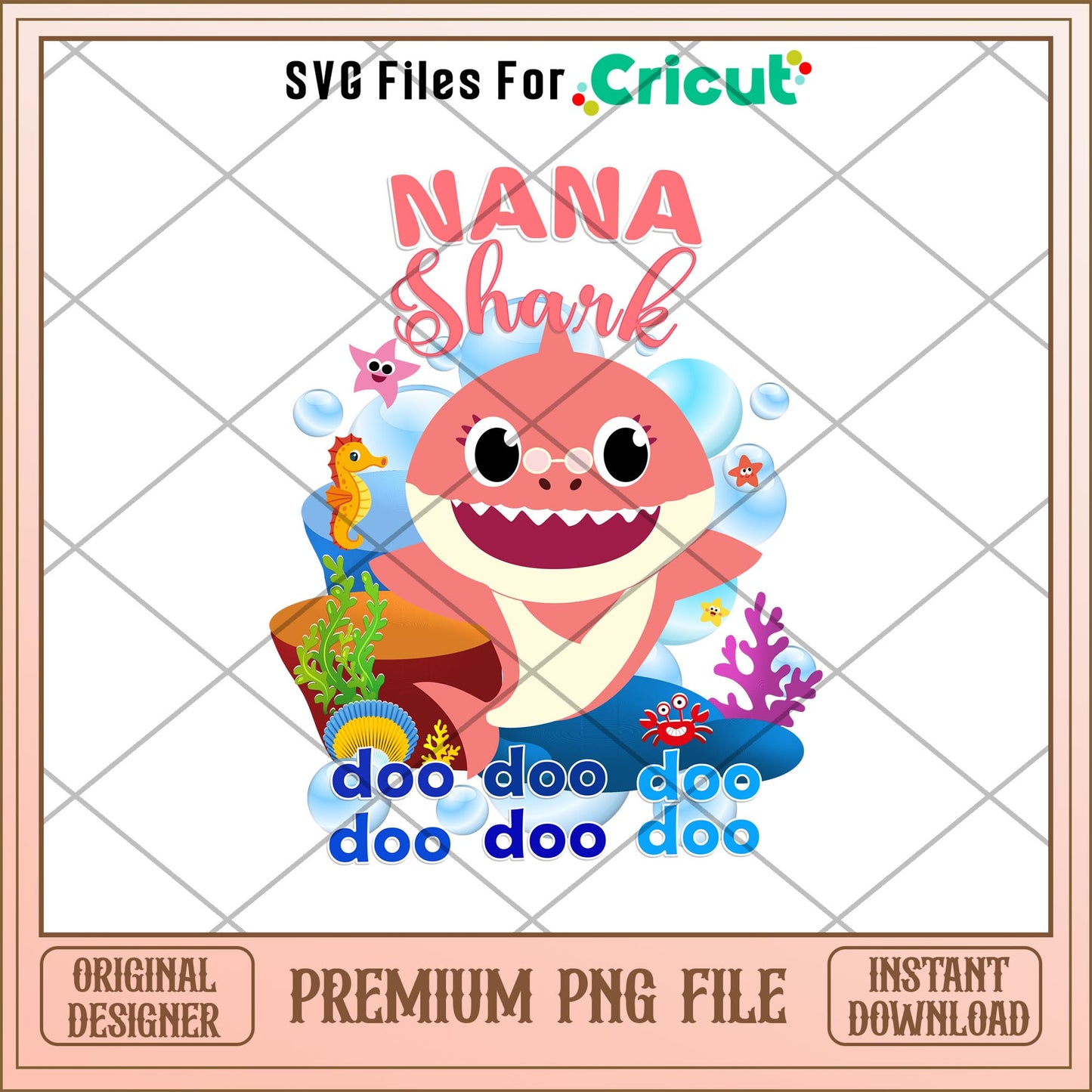 Nana Baby Shark Png, Baby Shark characters png, digital download
