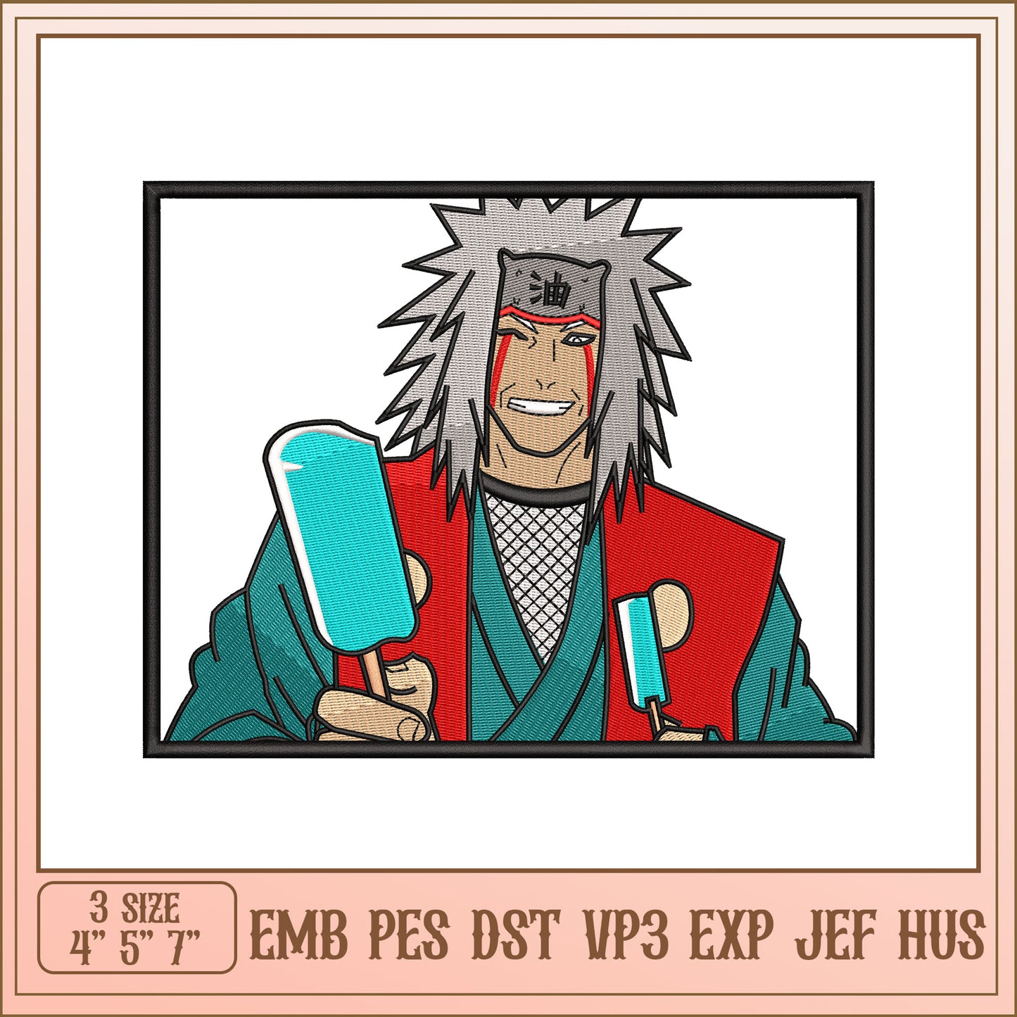 Naruto Ice Cream Embroidery Design