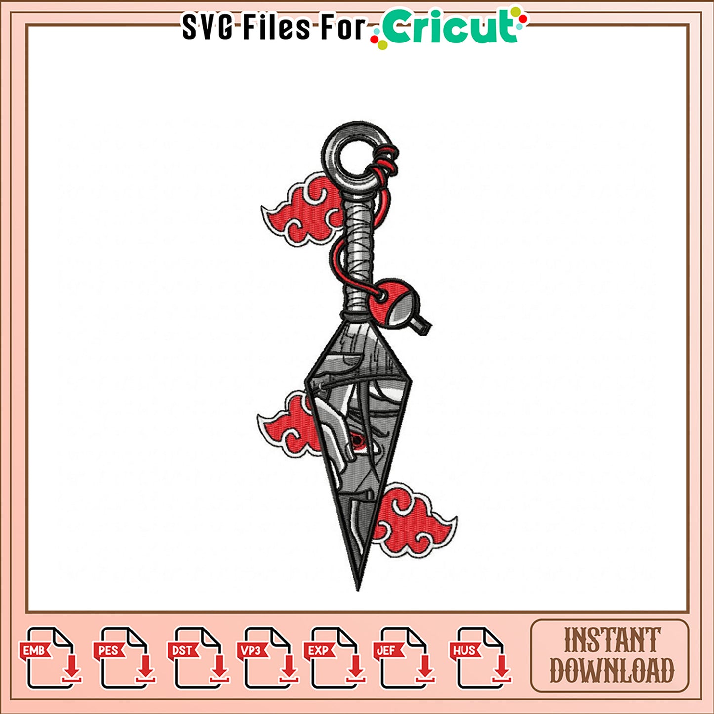 Naruto Kunai Embroidery Design Instant Download
