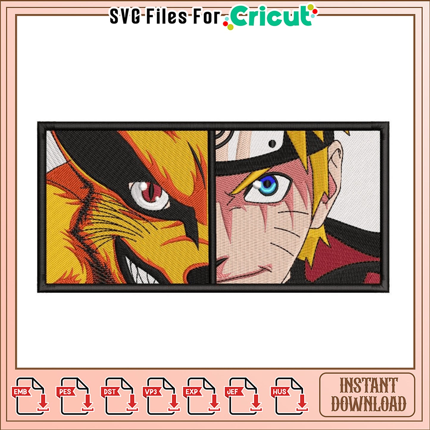 Naruto Kurama Embroidery Design Instant Download