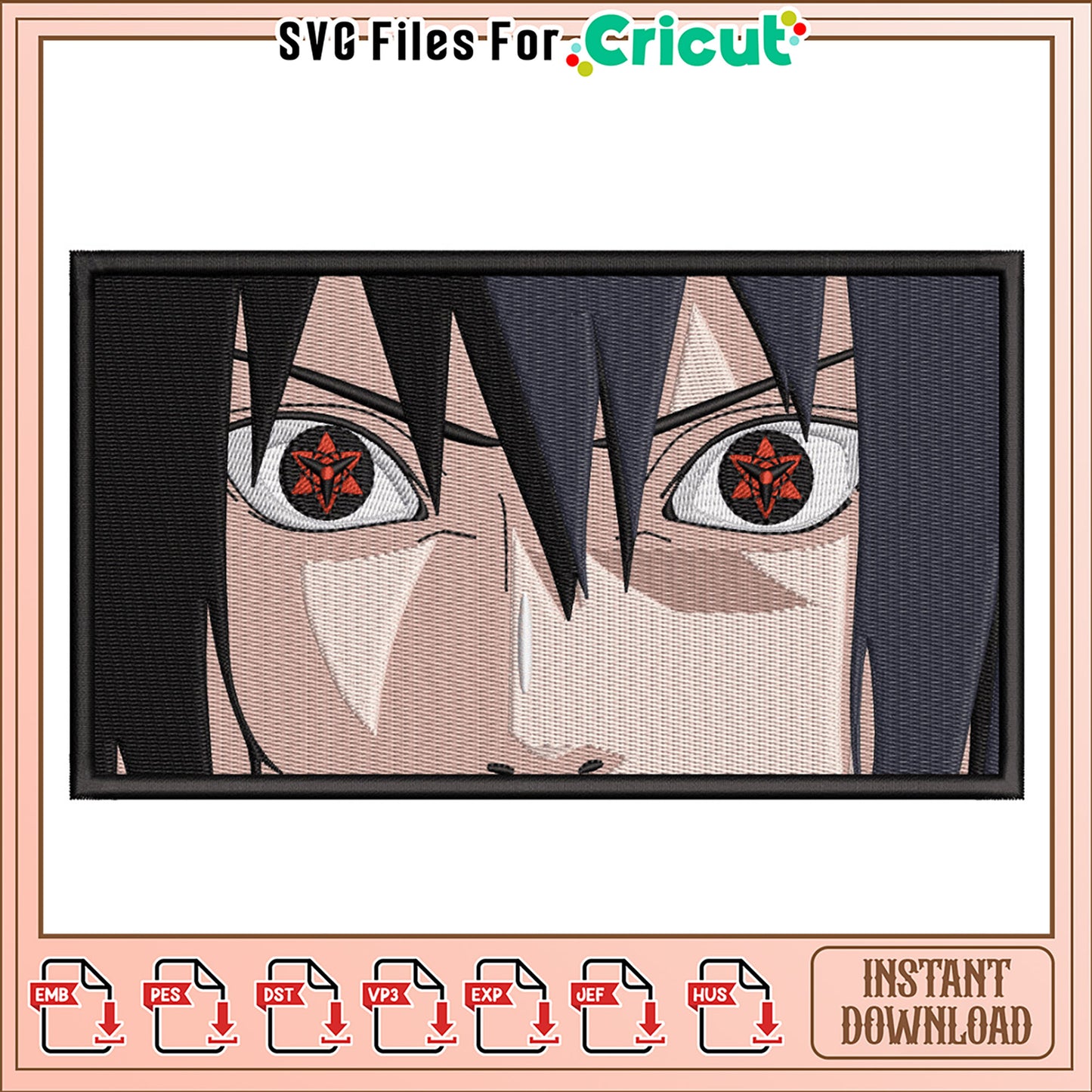 Naruto Sharingan Eyes Embroidery Design