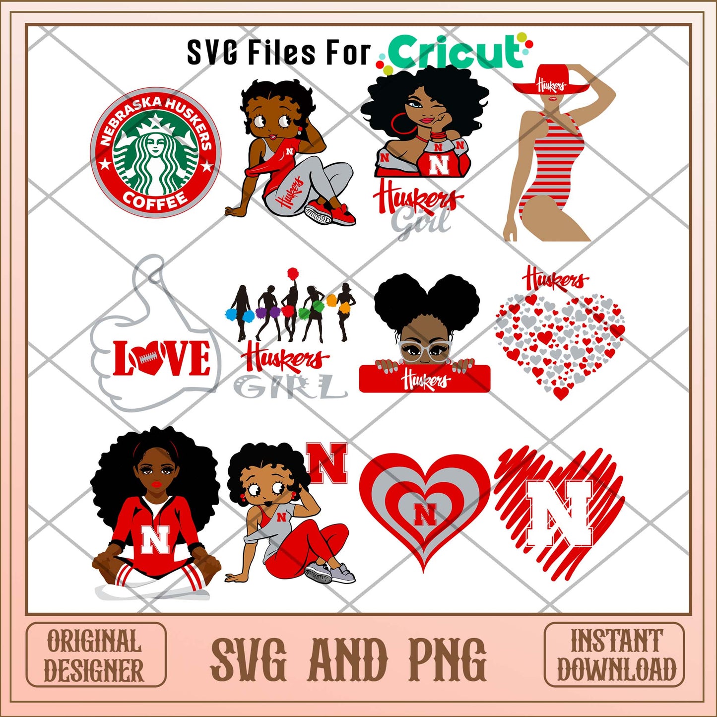 Nebraska Cornhuskers girl svg, Nebraska Cornhuskers svg bundle, NCAA svg