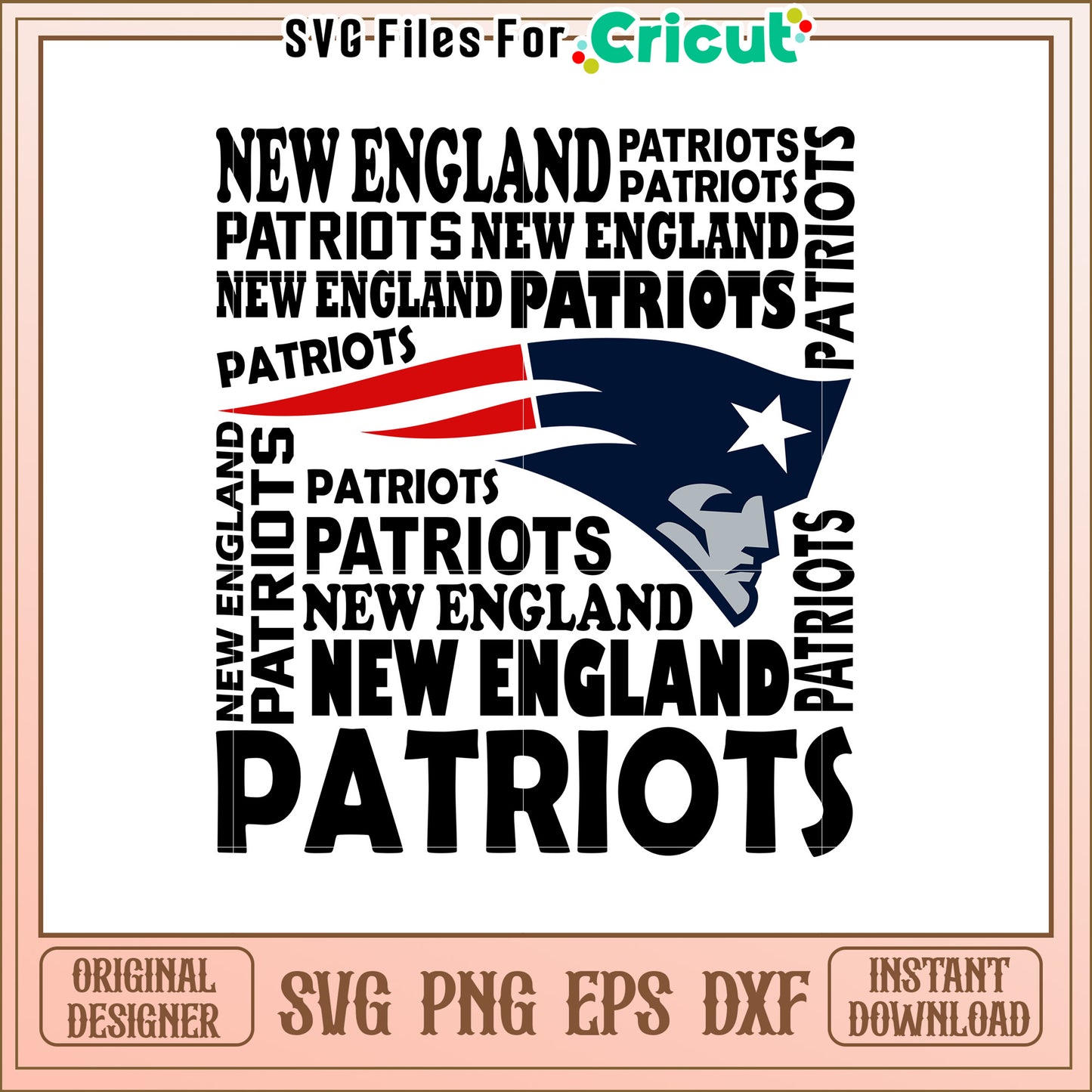 New England Patriots SVG Graphic Design Template