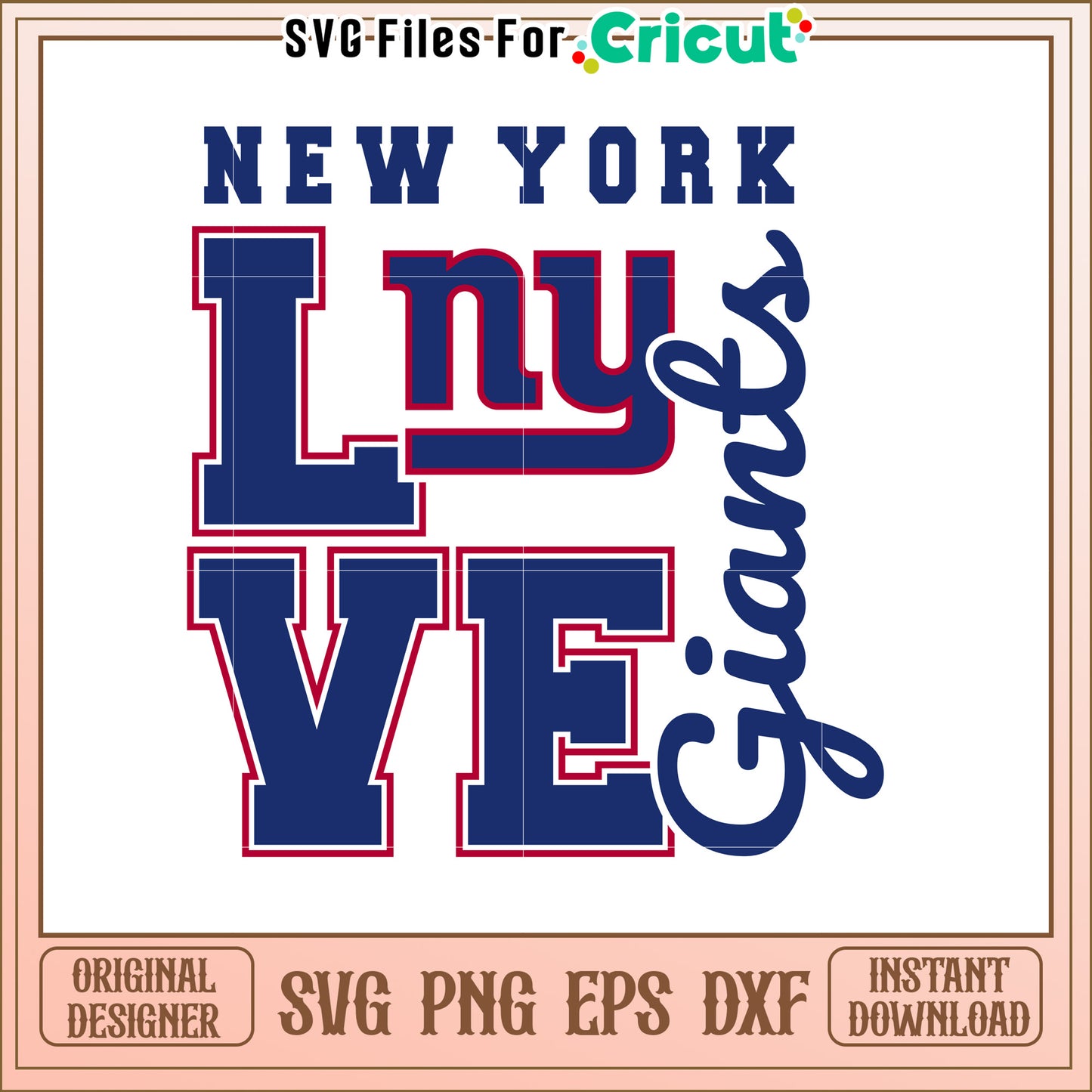 New York Giants Love SVG Design