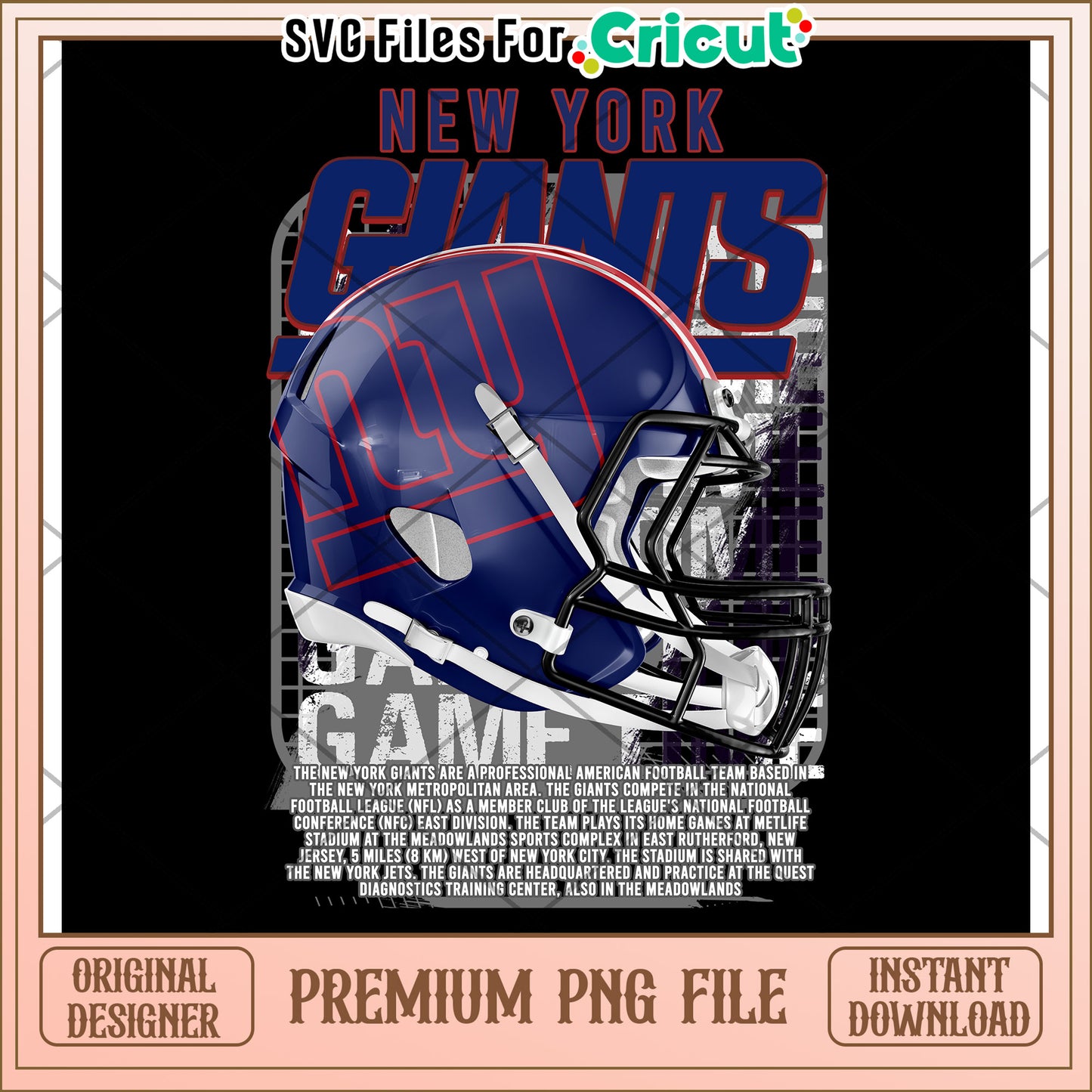 New York Giants helmet design, premium PNG file download available