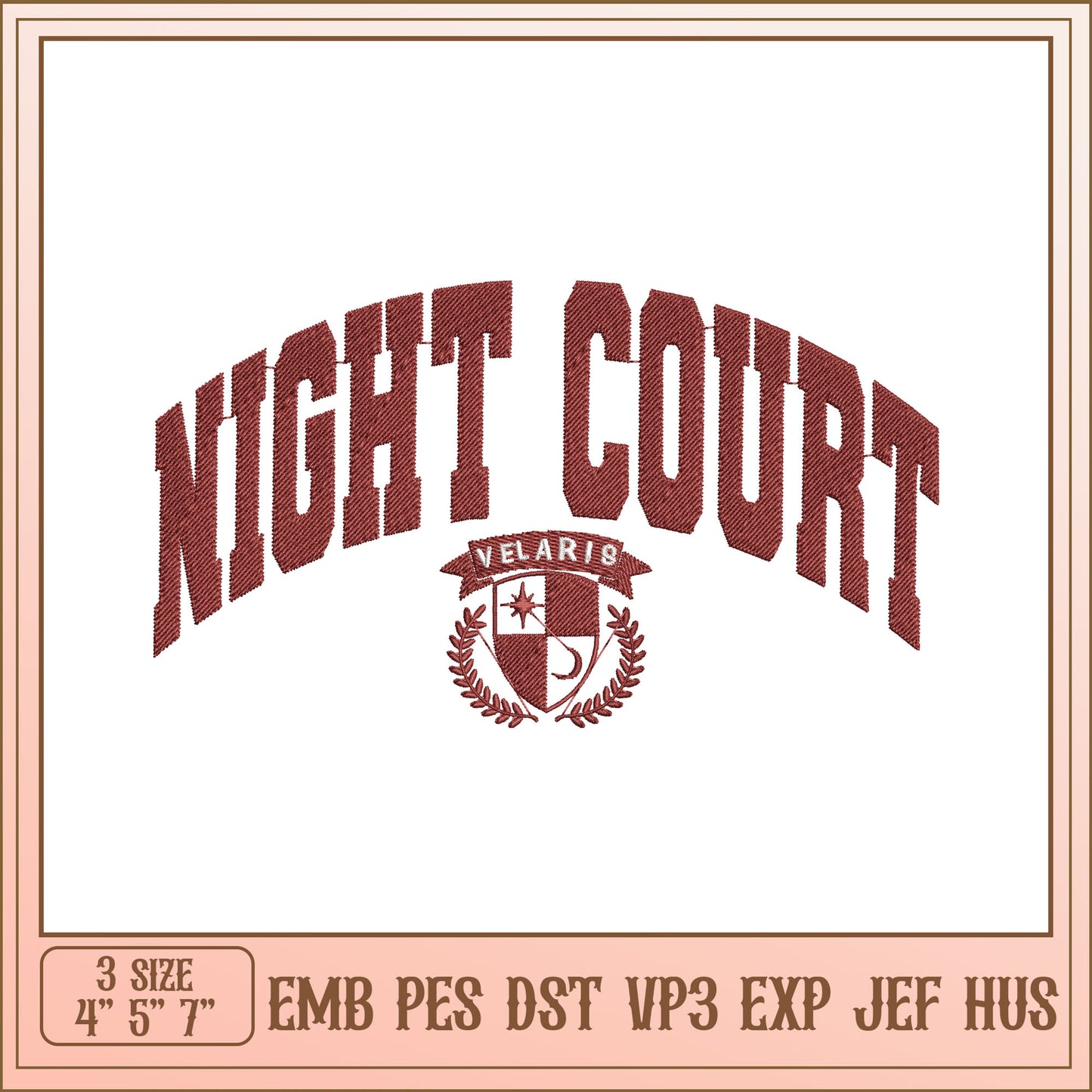 Night Court Embroidery Design