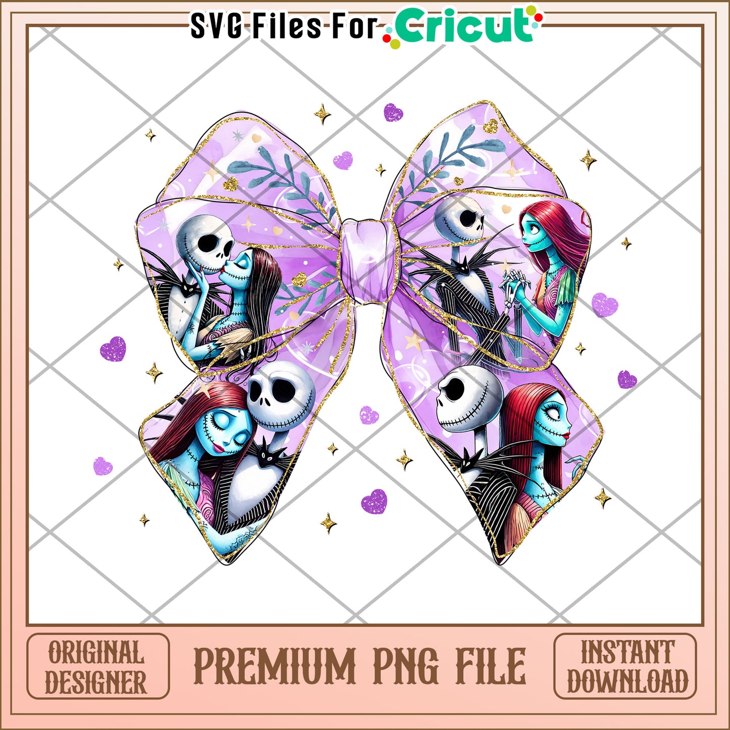 Nightmare Before Christmas Bow PNG