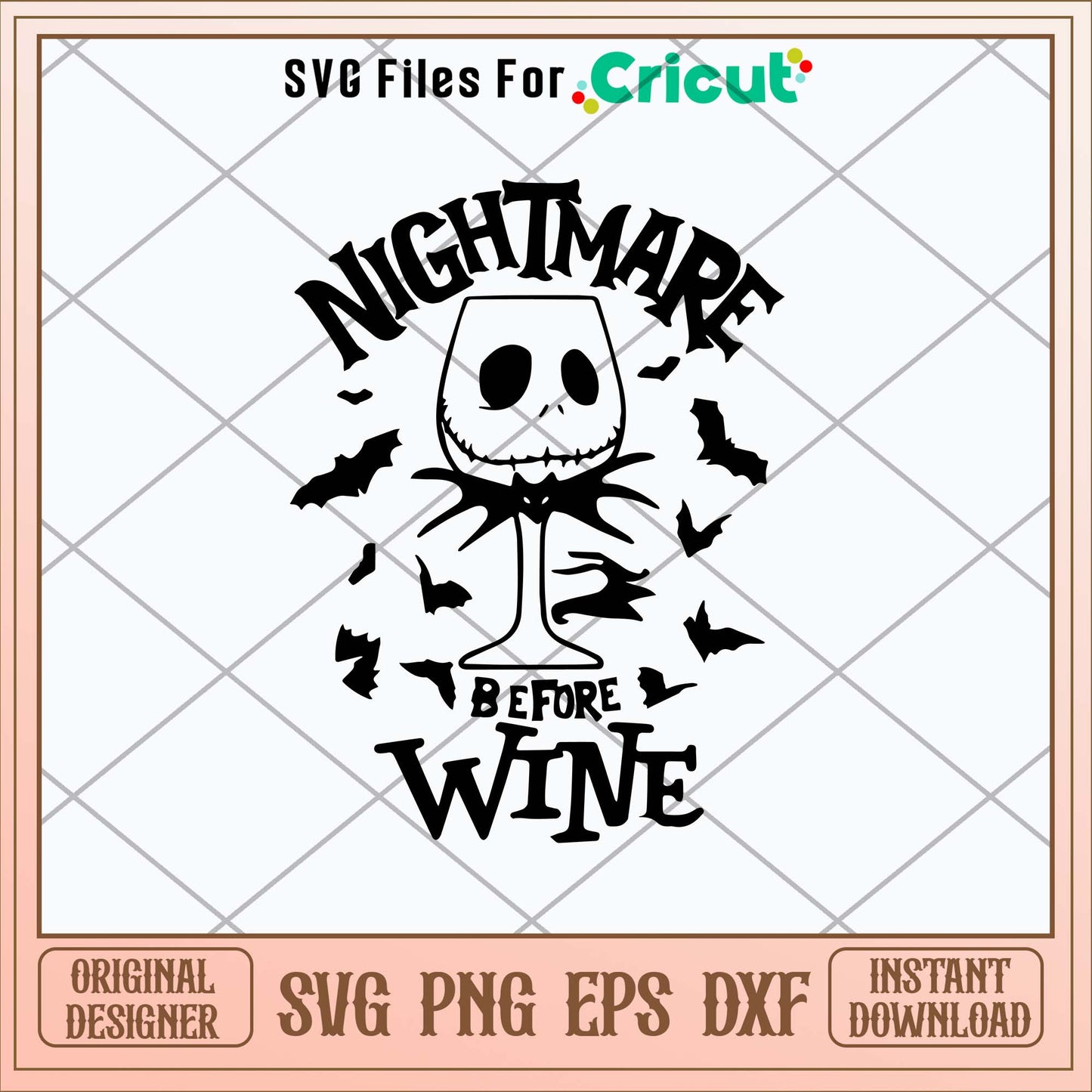 Nightmare Before Wine Svg, Skellington Svg-Svgfilesforcricut