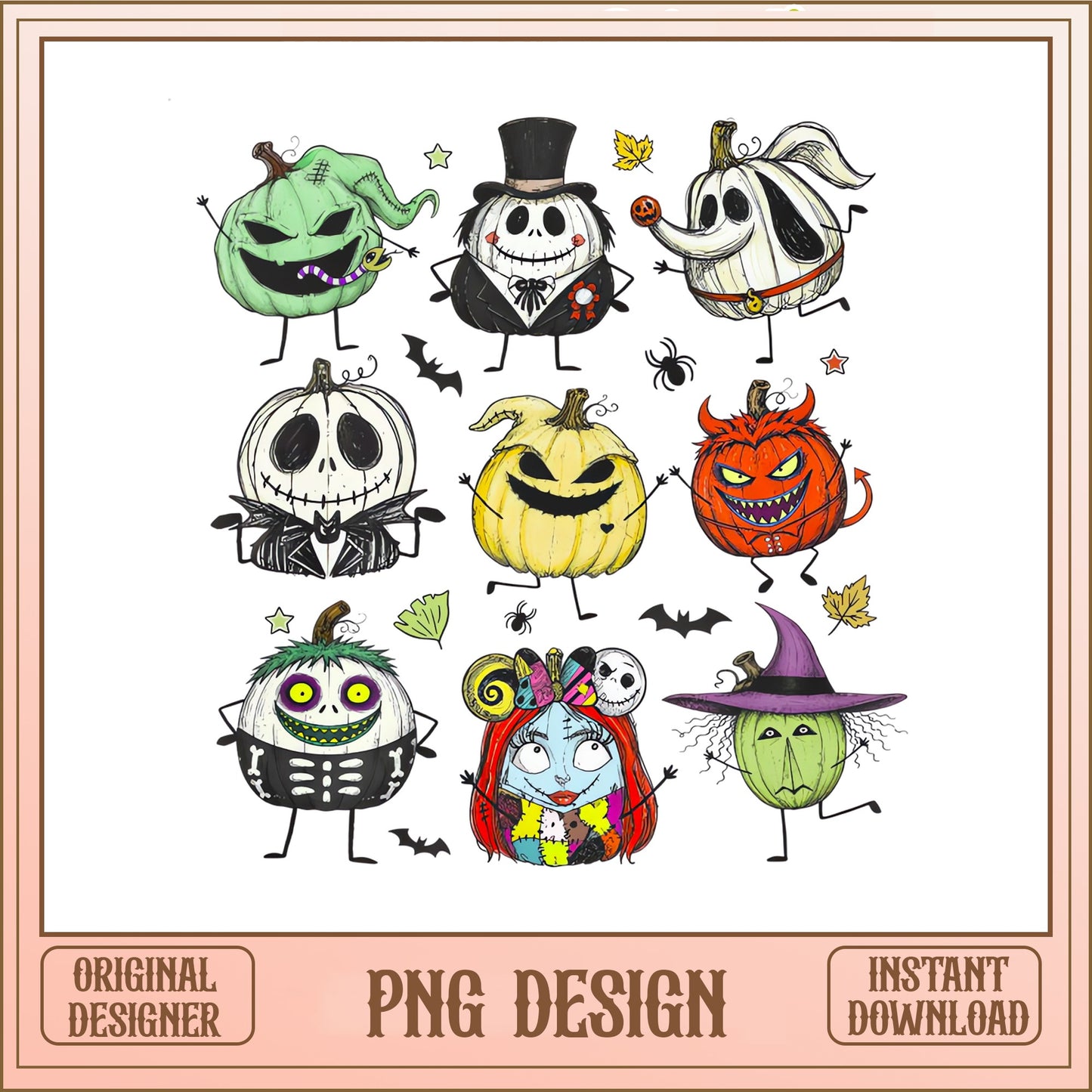 Nightmare Before Christmas Pumpkin PNG, Halloween PNG, Jack Skellington PNG