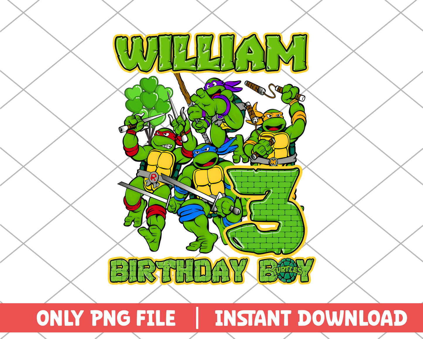 Ninja Turtles william of the birthday boy png