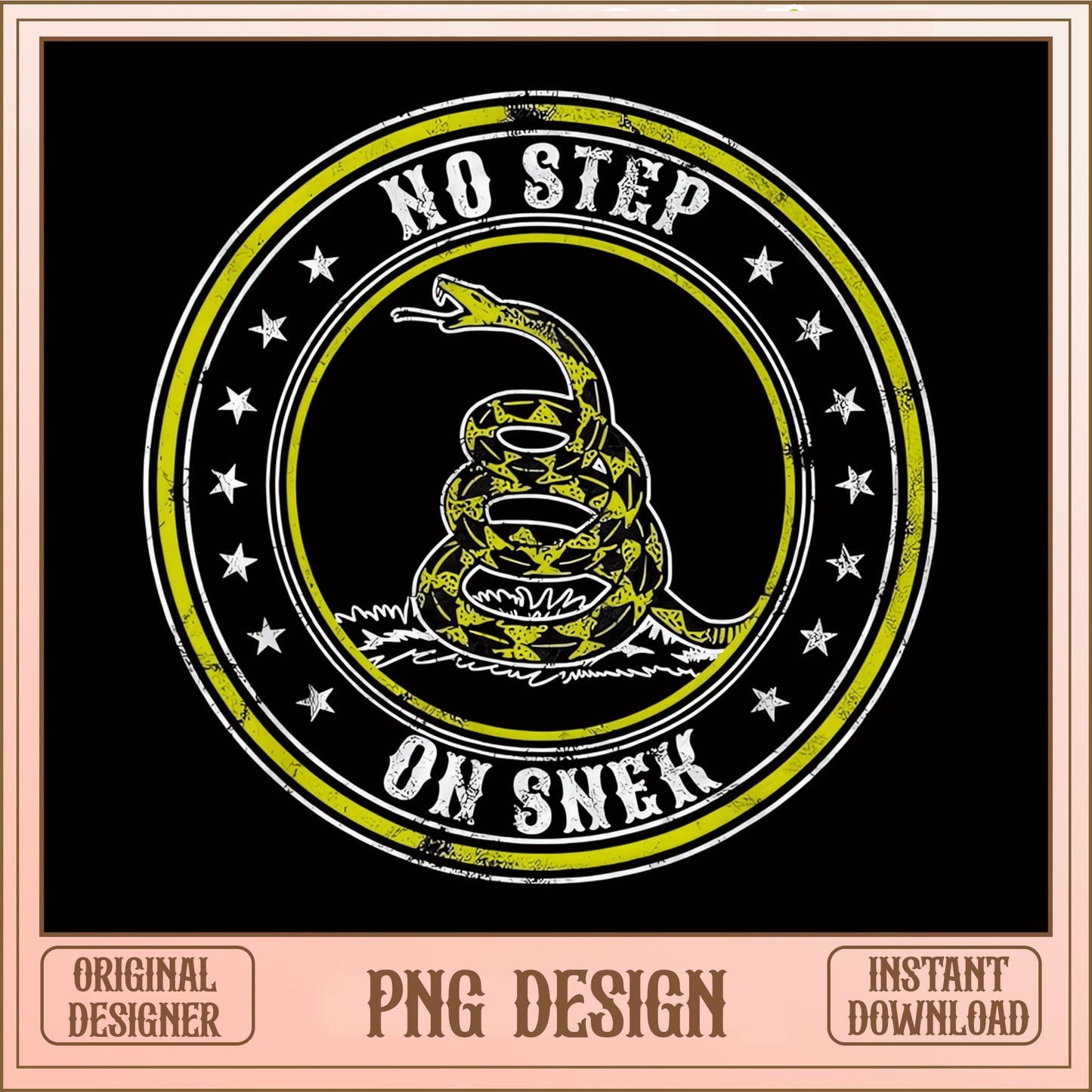 No Step On Snek PNG, Gadsden Flag Snake Design, Patriotic PNG