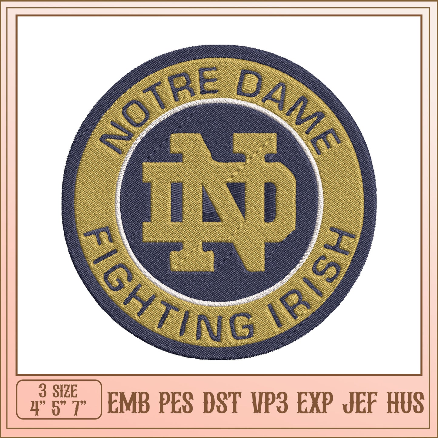 Notre Dame Fighting Irish Embroidery Design