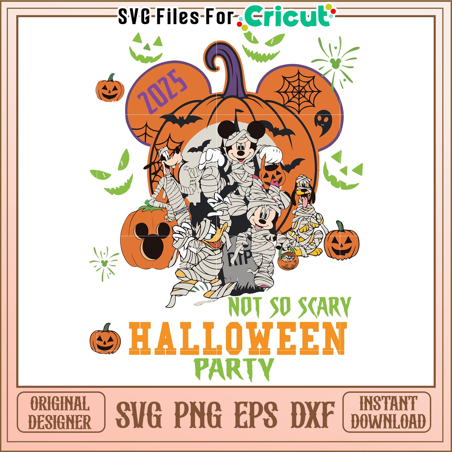 Not so scary halloween party svg, cartoons characters svg, halloween costumes svg