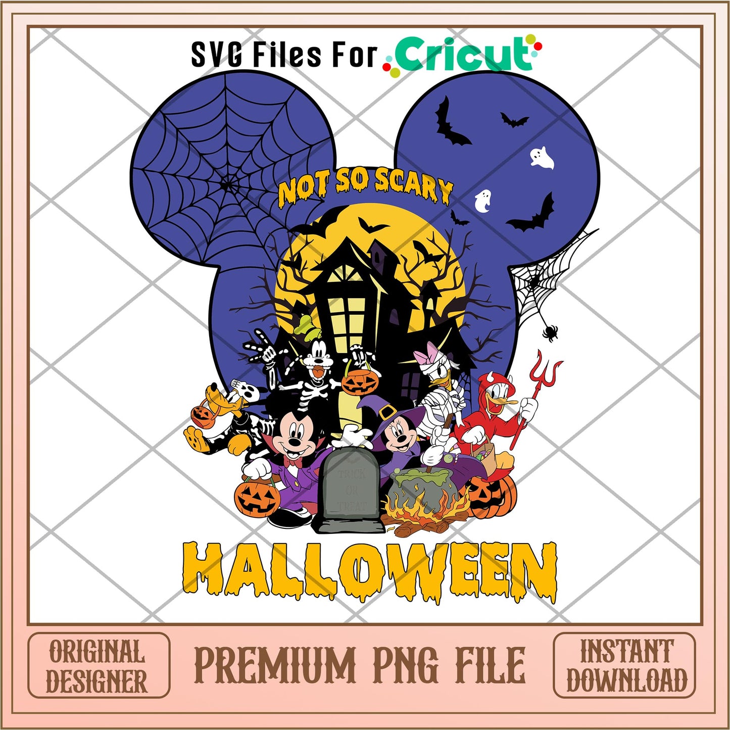 Not so scary halloween png, Disney characters png, Digital Download