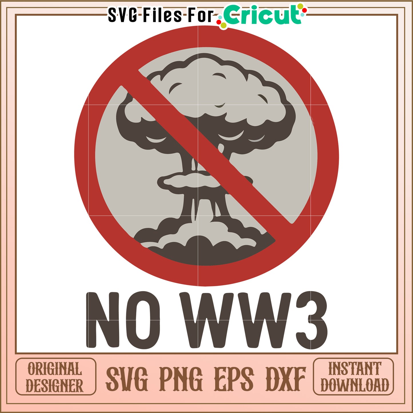 No ww3 design svg, anti war statement svg, peace activism design svg