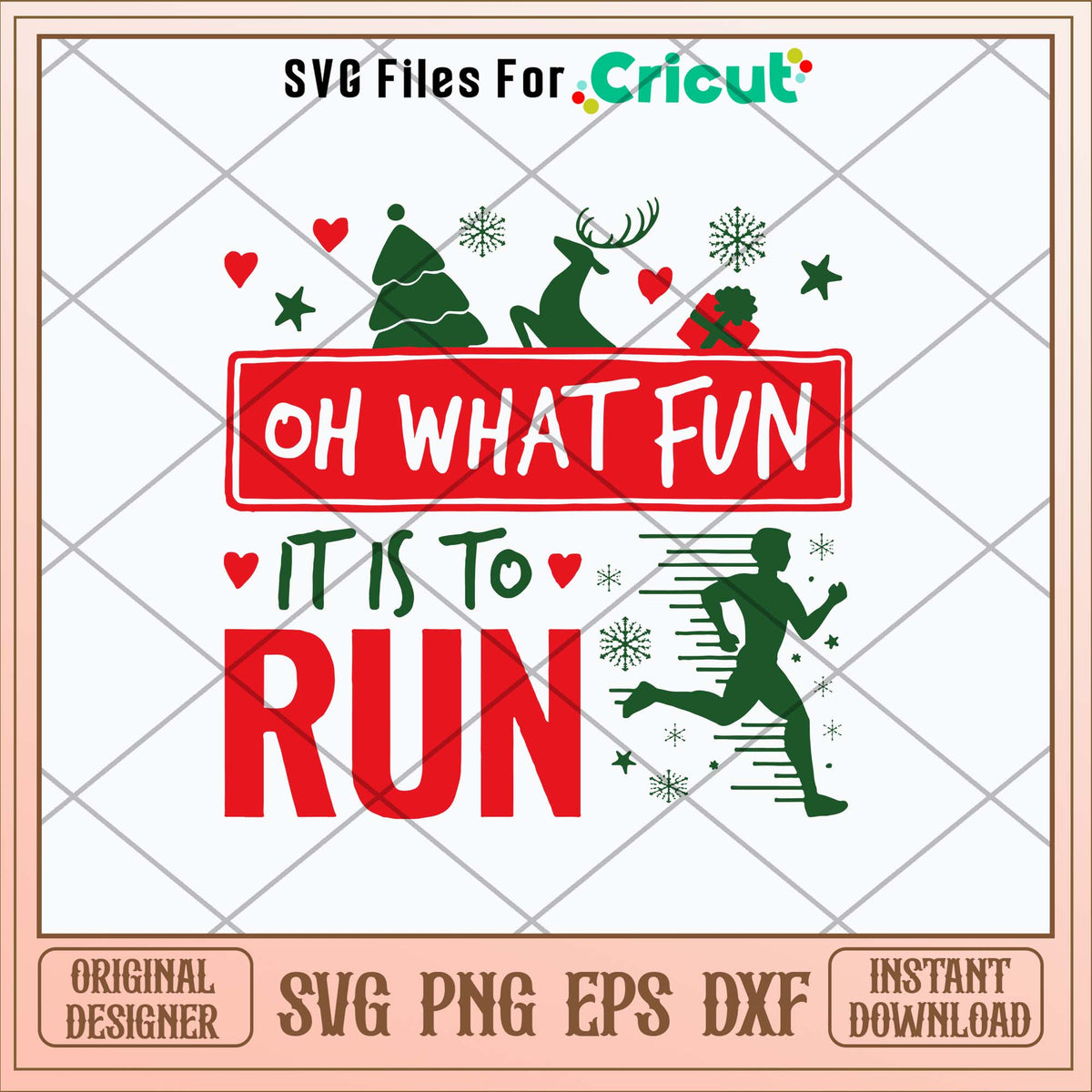 Oh What Fun It Is To Run Svg, Christmas Svg-Svgfilesforcricut