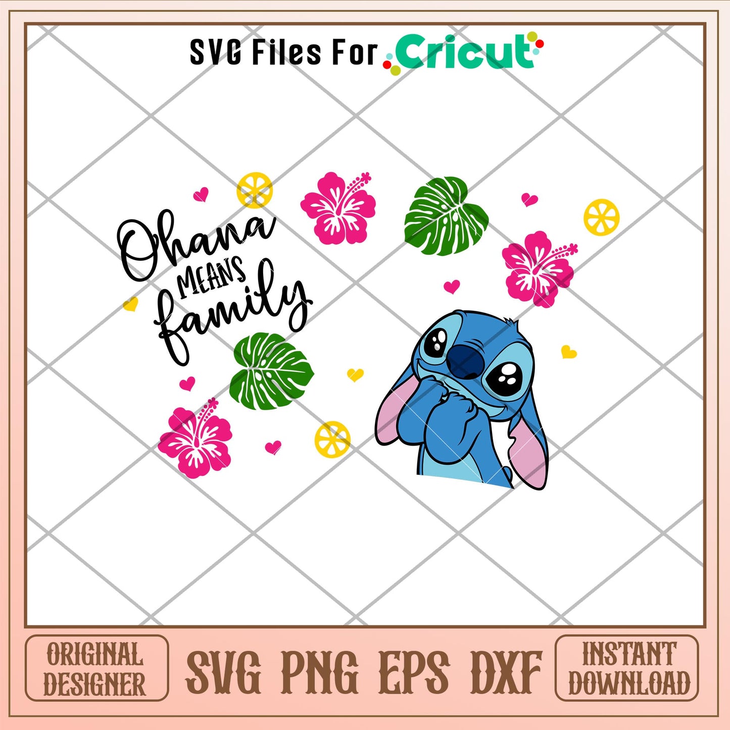 Ohana Means Family Full Wrap, Ohana Means Family Stitch Full Wrap Svg