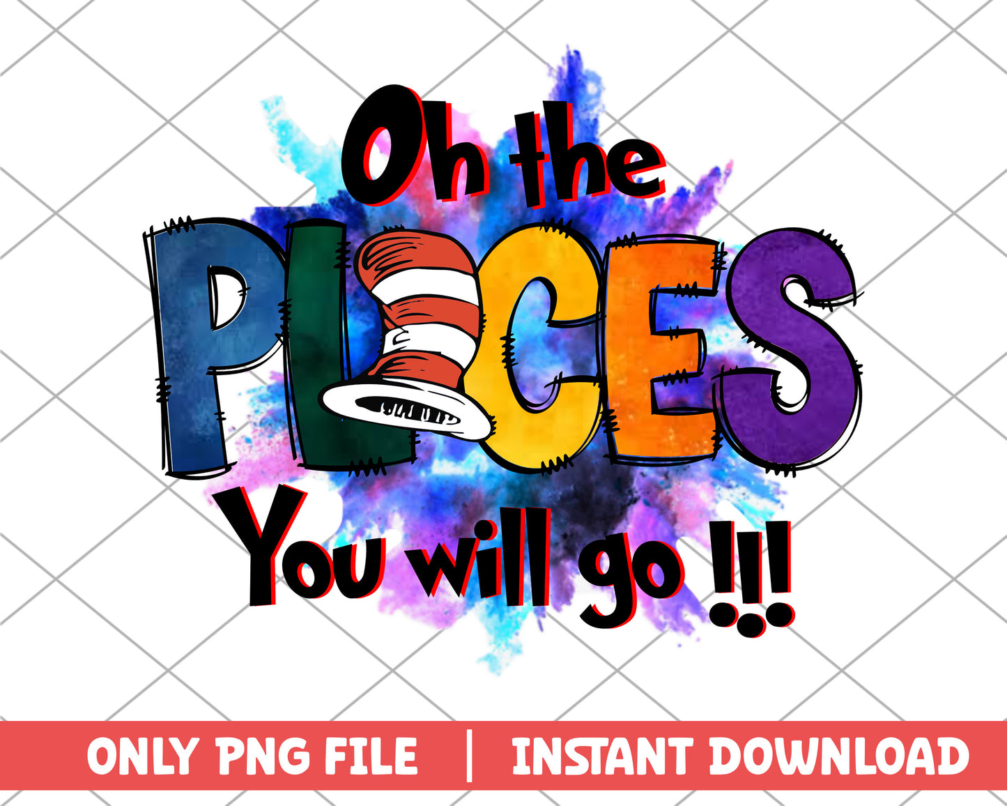 Oh the peaces you'll go dr.seuss png