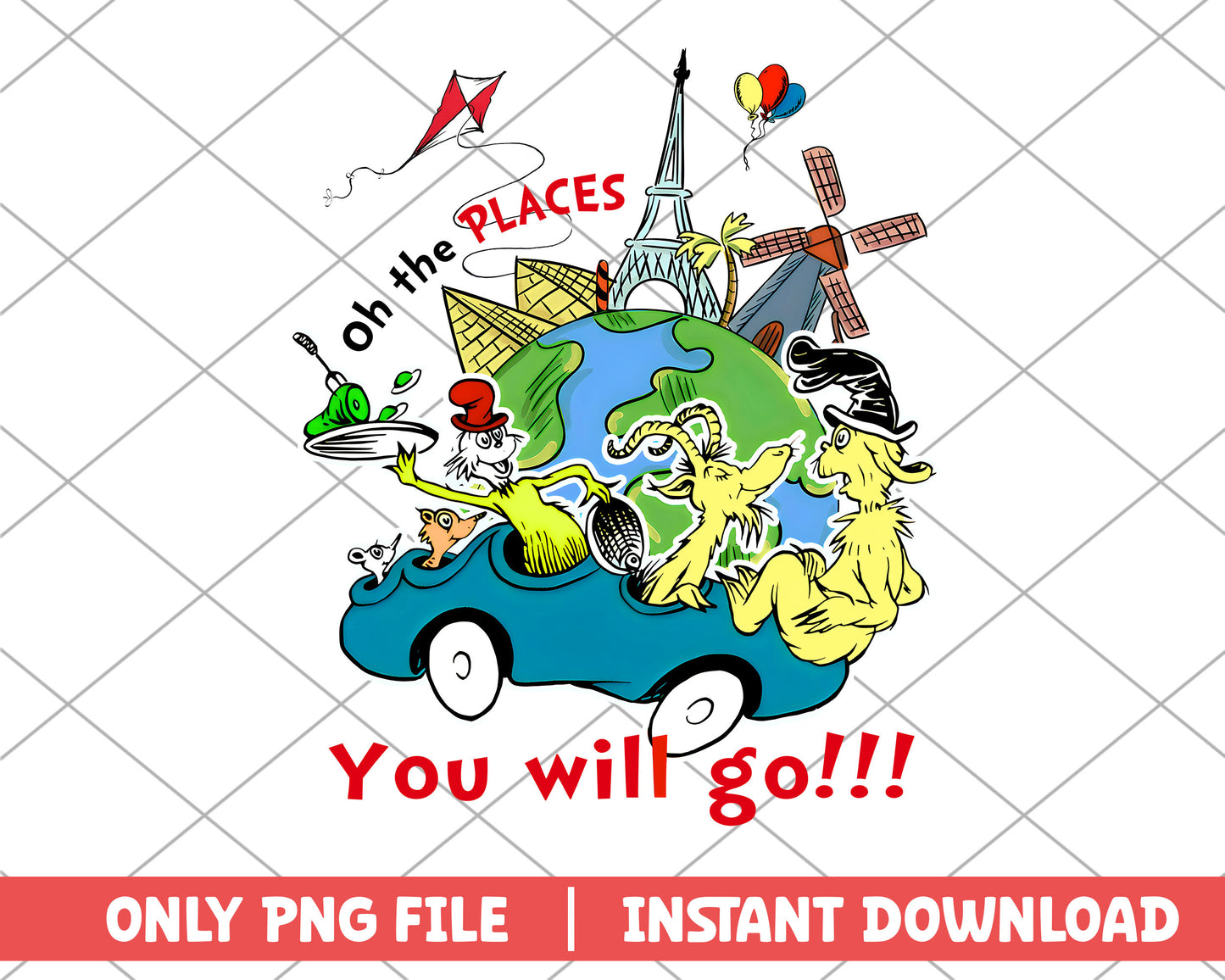 Oh the places you will go around the world png