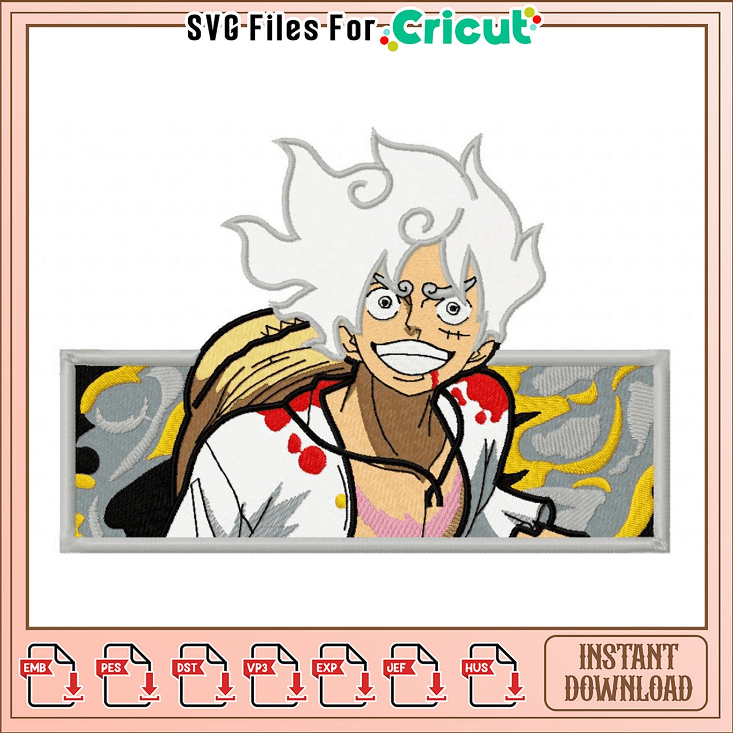 One Piece Eustass Kid Embroidery Design Instant Download