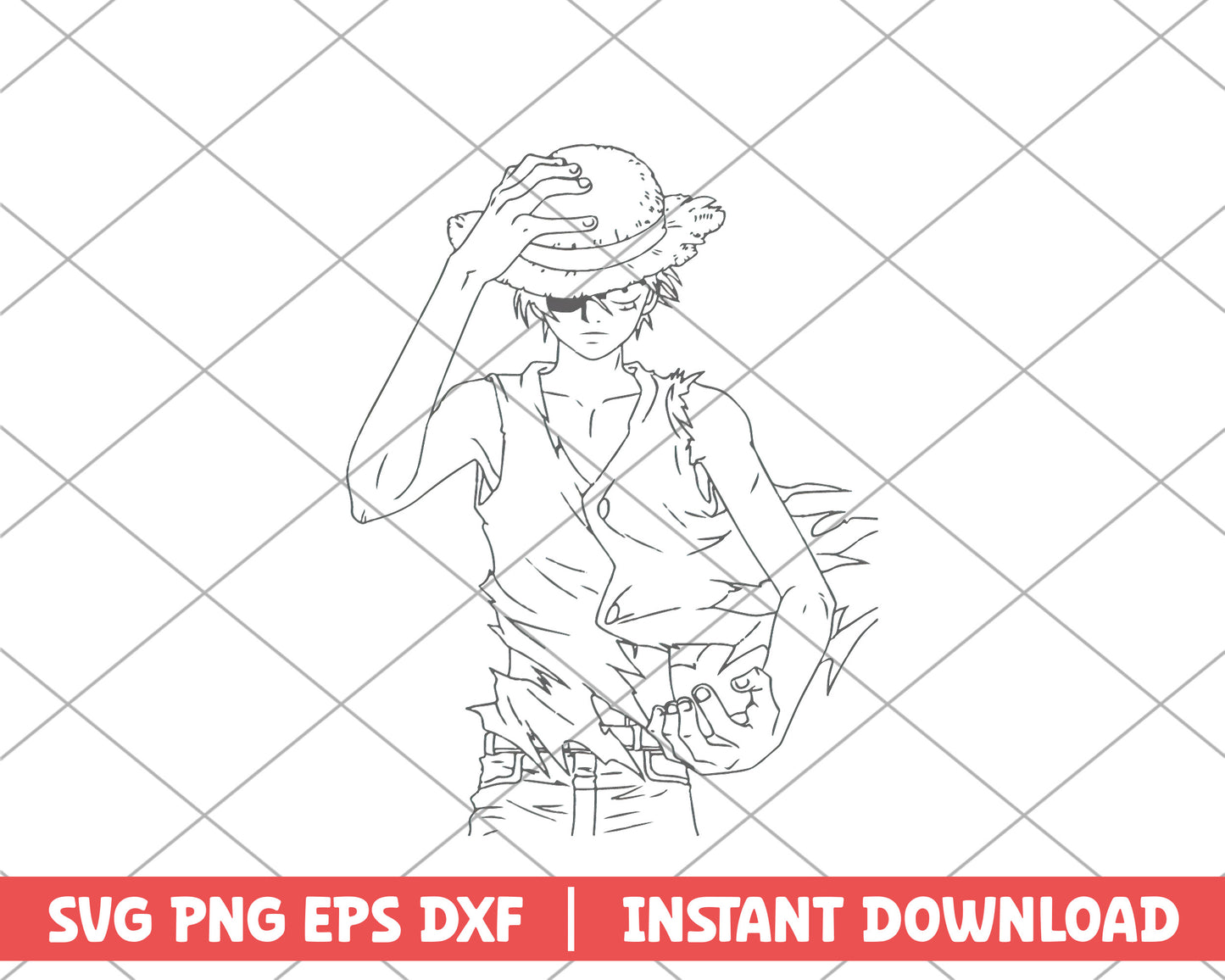 One piece luffy fanart anime svg