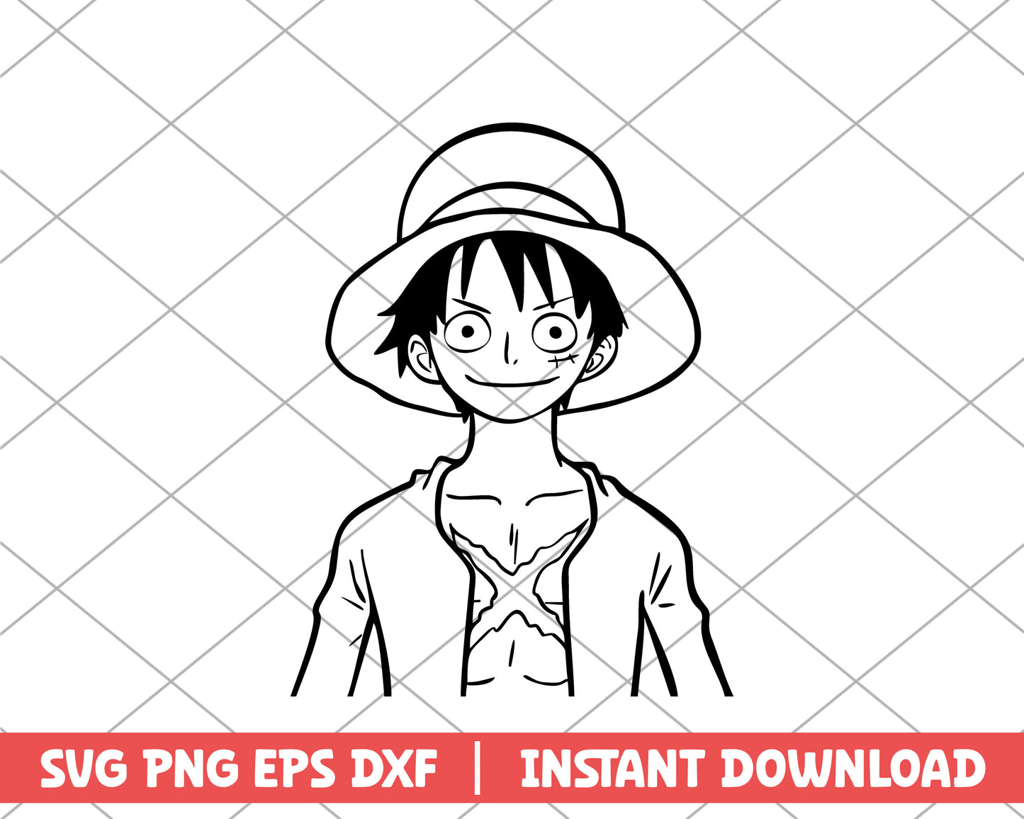 One piece luffy fanart anime svg