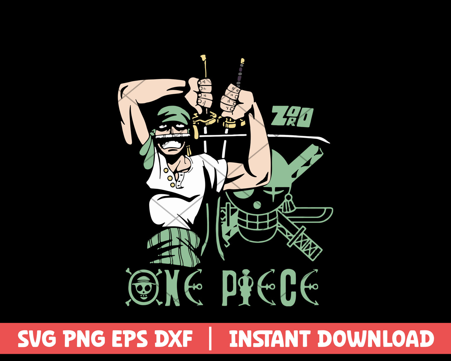 One piece roronoa zoro anime svg