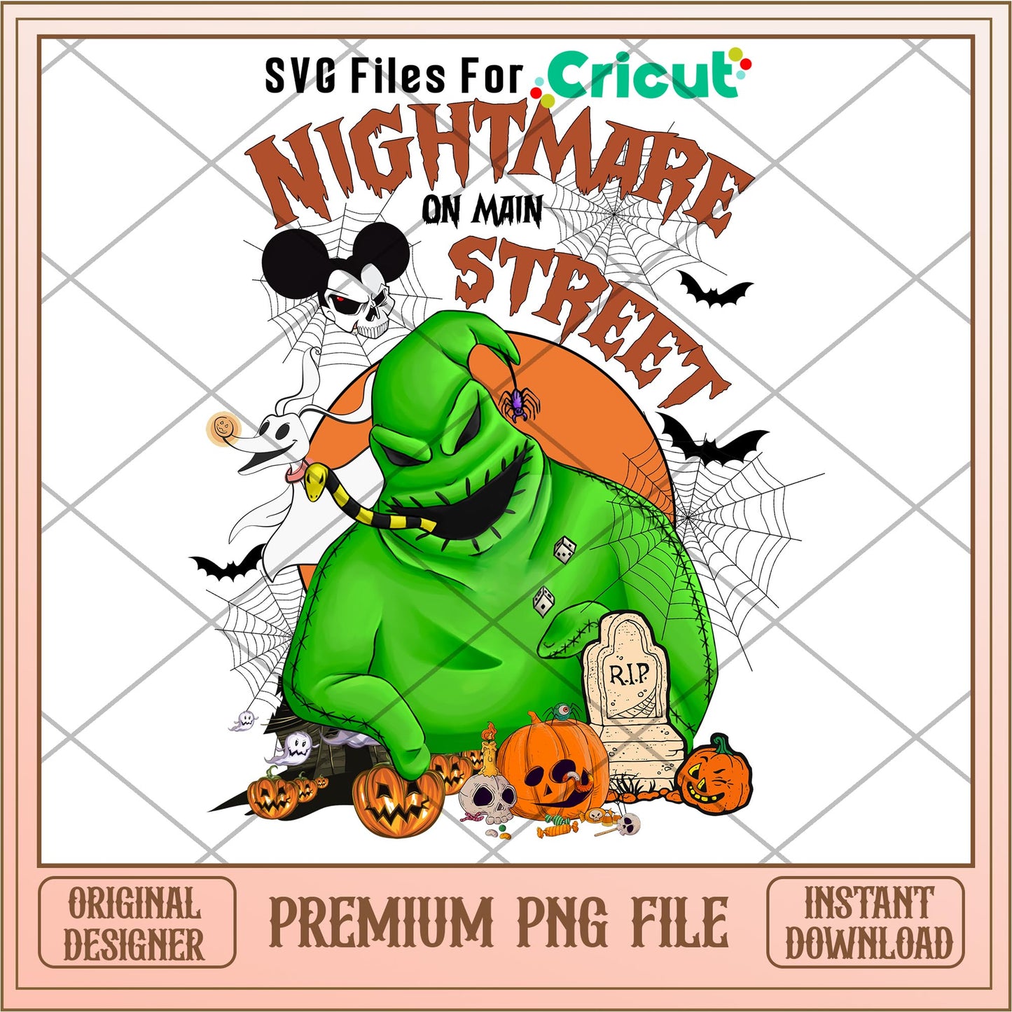 Oogie Boogie Nightmare on Main Street png, Nightmare before christmas png, digital download