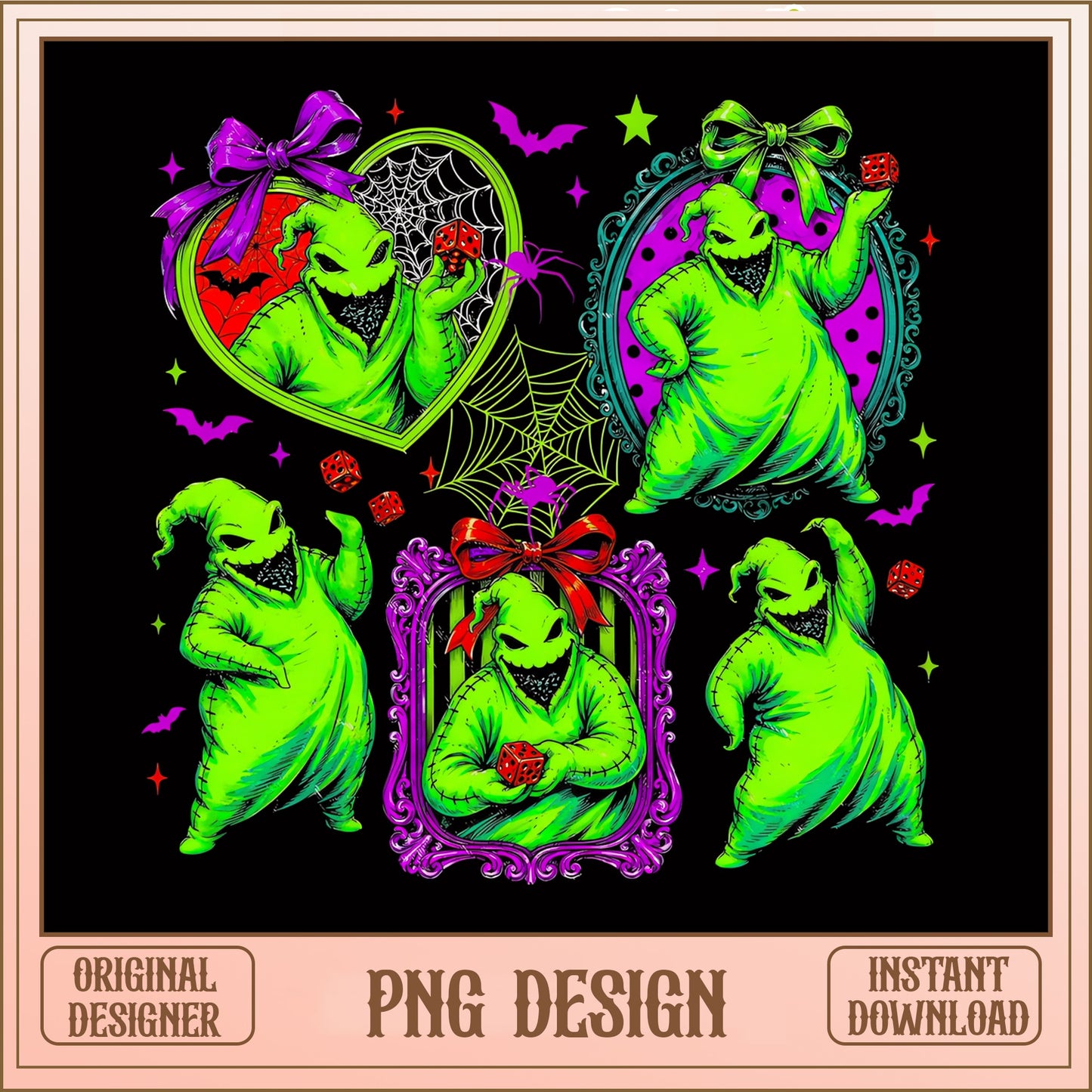 Oogie Boogie Coquette PNG Bundle, Halloween PNG, Nightmare PNG