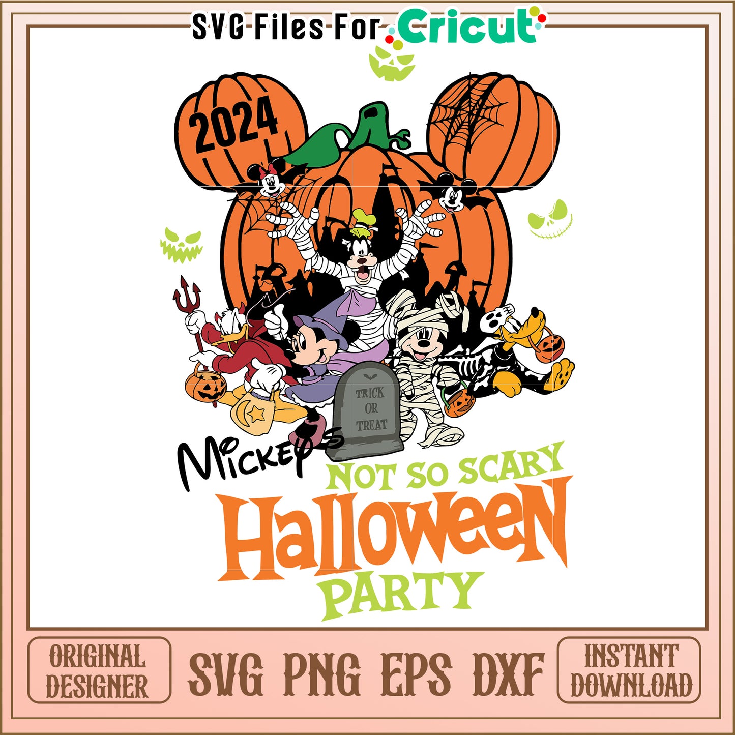 Option 1 (61 characters) Mickey Halloween SVG PNG EPS DXF 2024