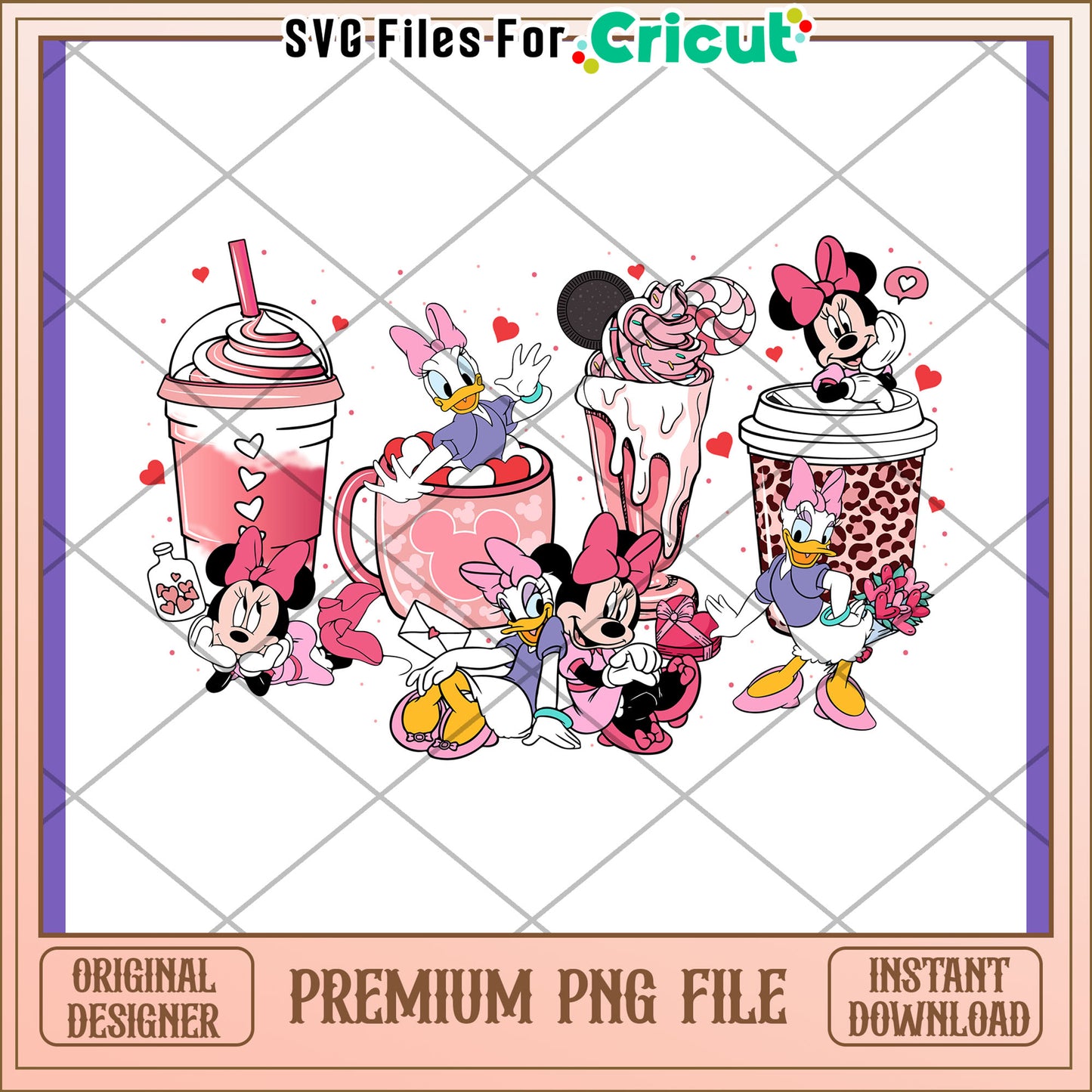 Option 1 (61 characters) Minnie Mouse Valentine PNG Design Download