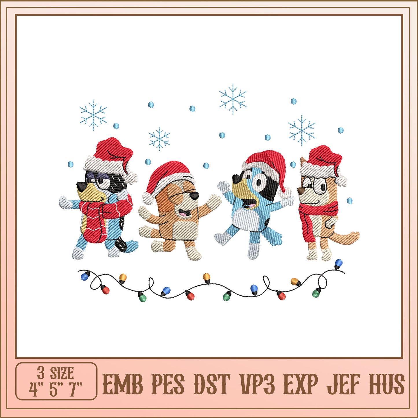 Option 1 (Focus on Character) Christmas Puppy Embroidery Design