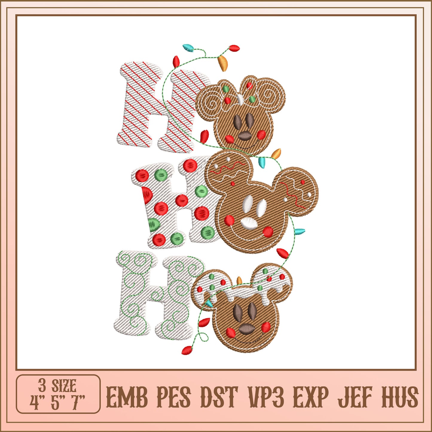 Option 1 (Focus on Keywords) Christmas Mickey Ho Ho Ho Embroidery