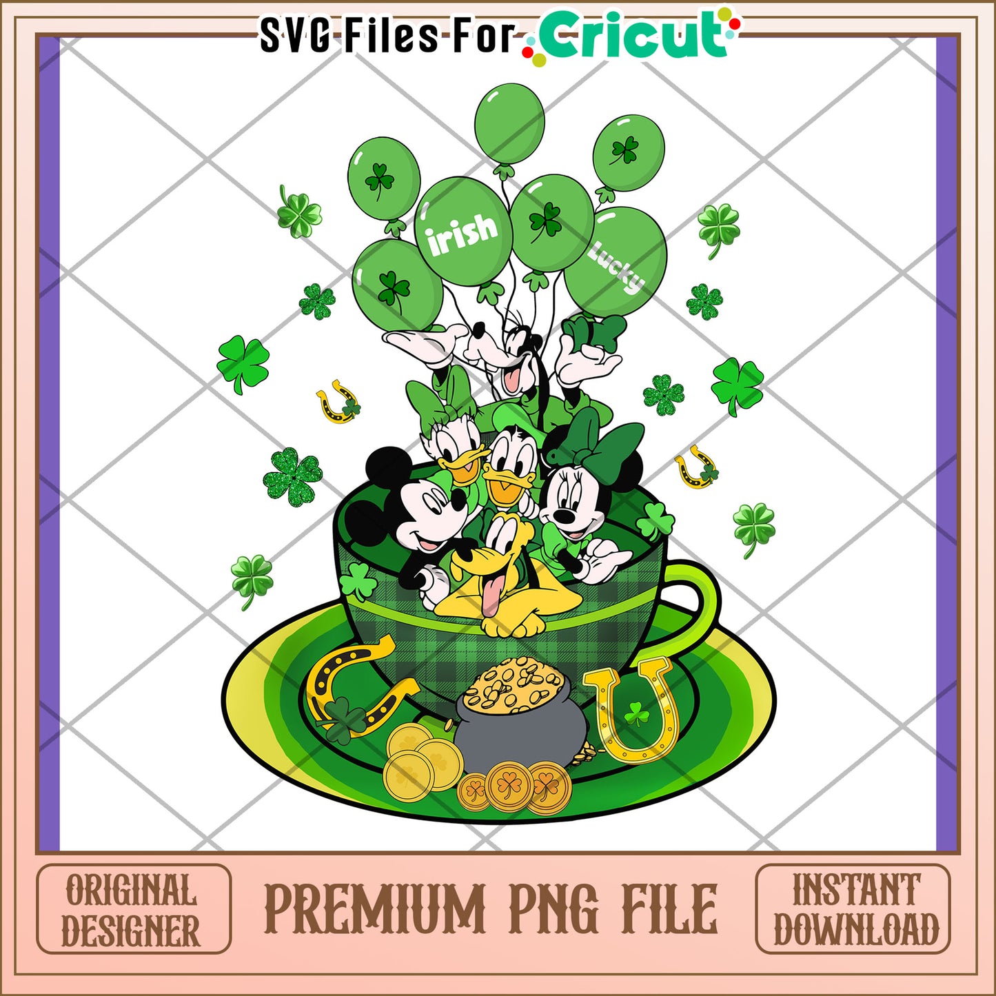Option 1 (Focus on St. Patrick's Day) St Patricks Day Mickey Mouse PNG