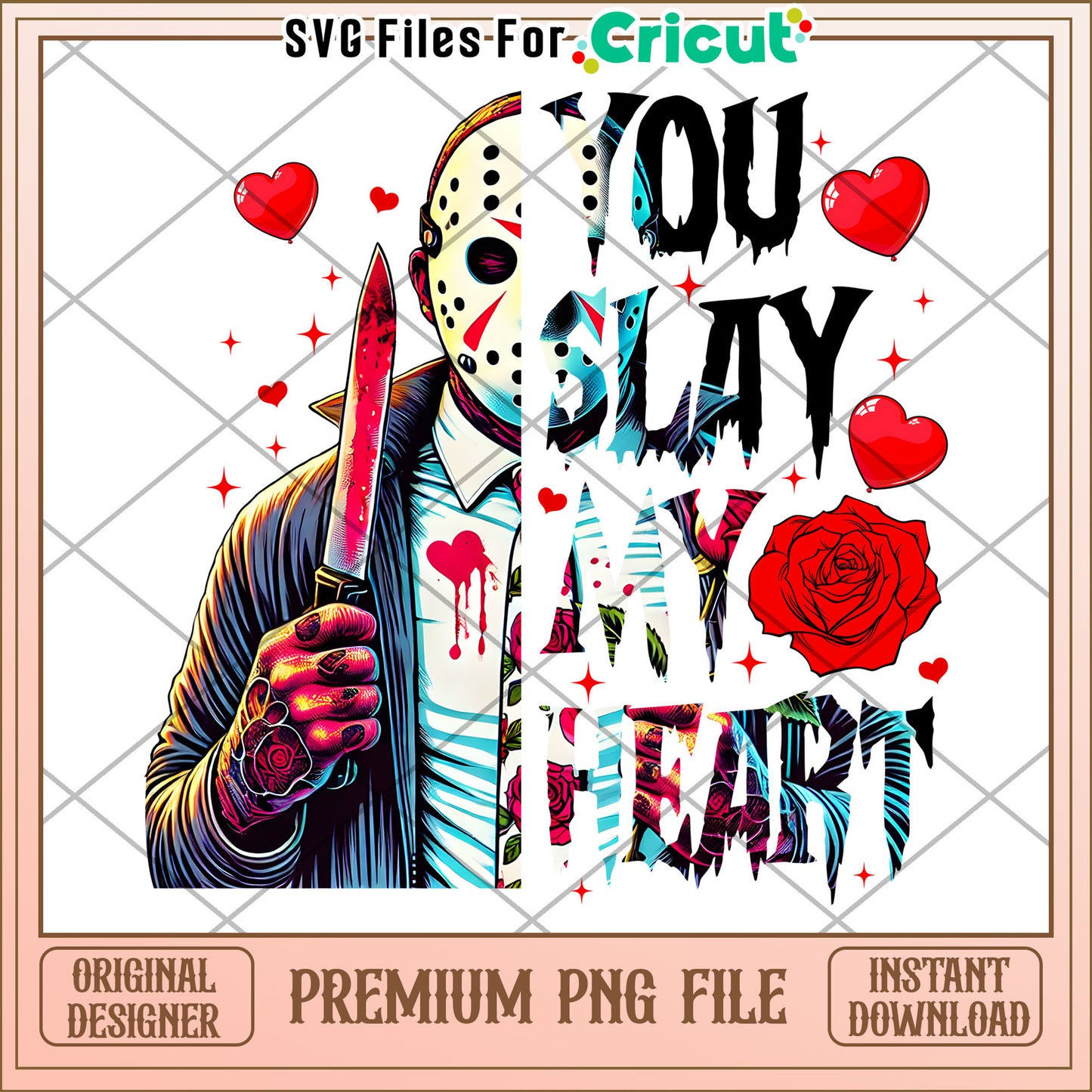 Option 1 (Focus on Valentine's Day) Valentines Day PNG You Slay My Heart