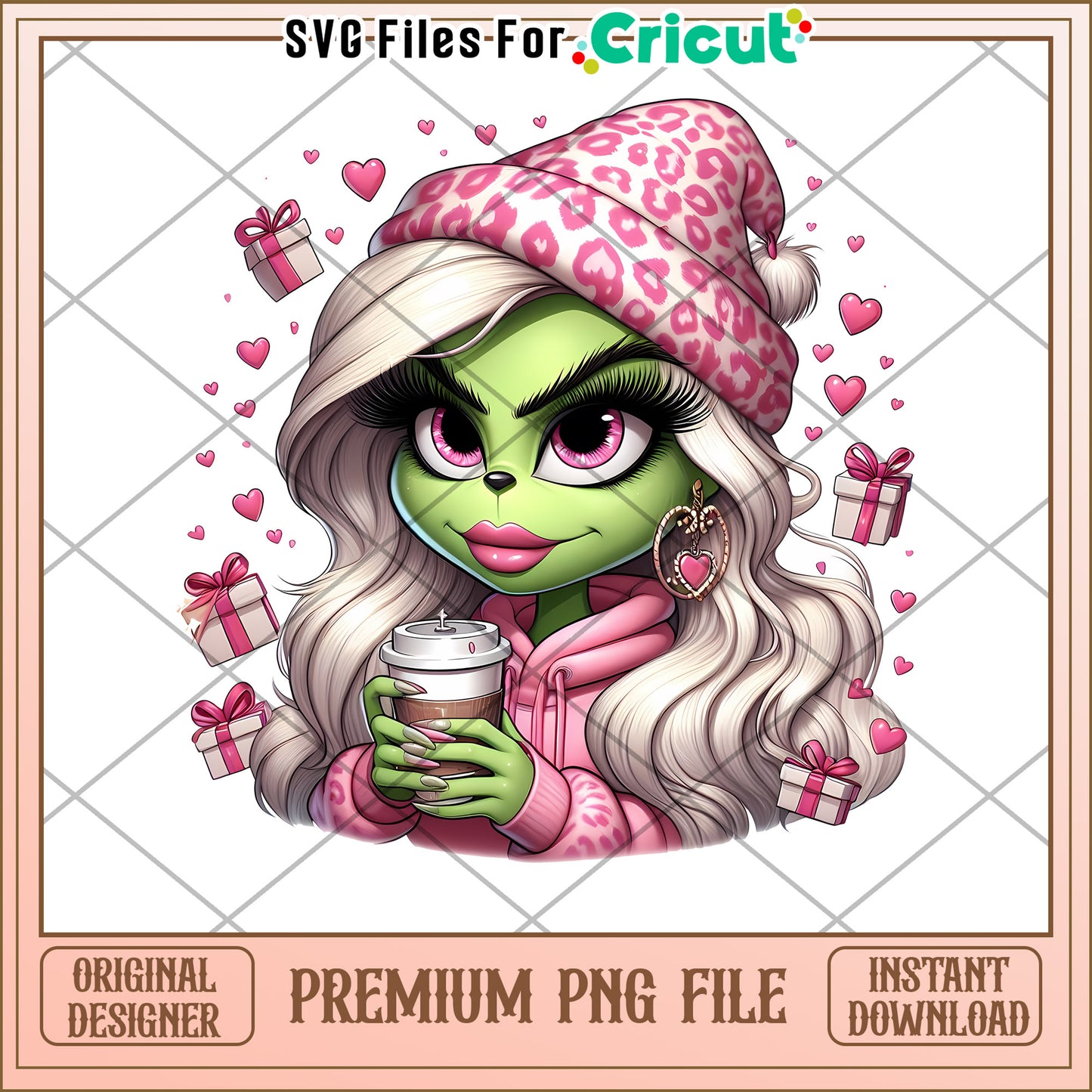 Option 1 (Focus on character) Cute Green Girl PNG Sublimation Design