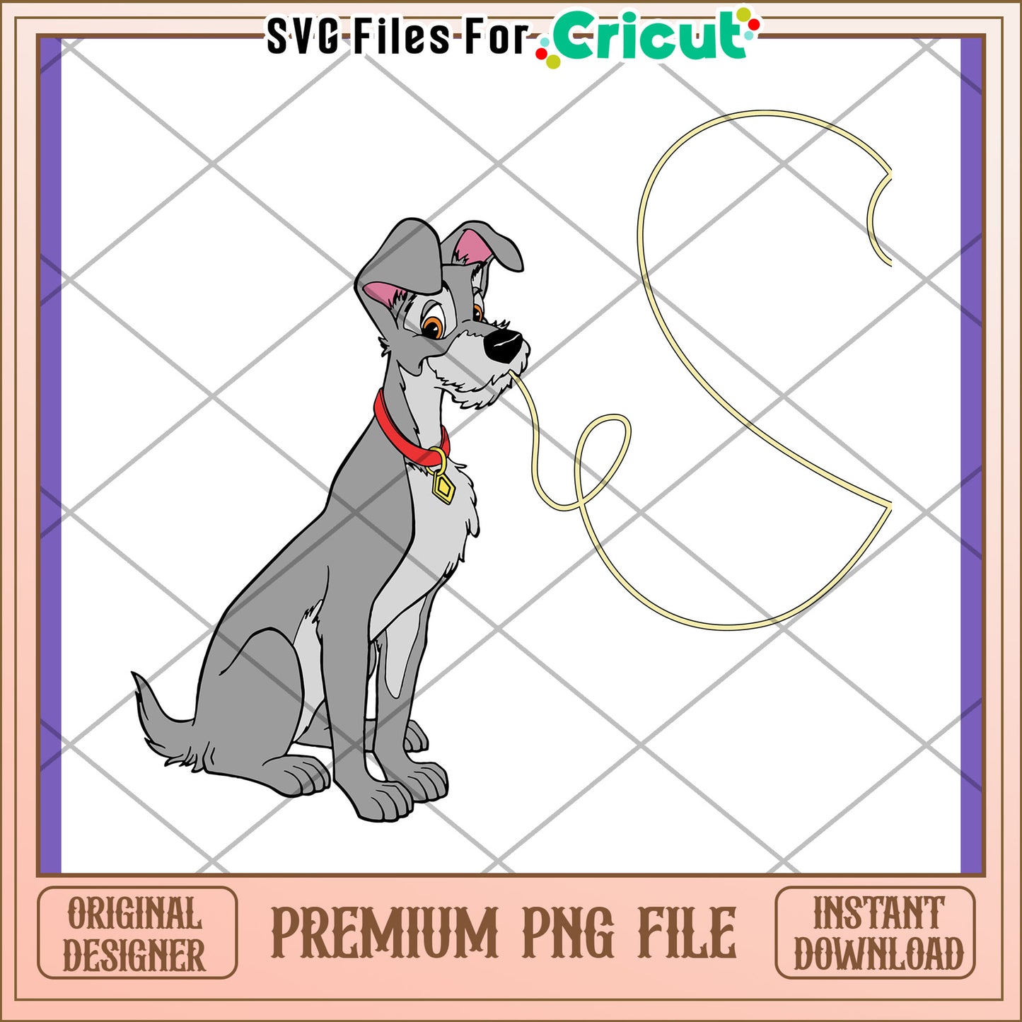 Option 1 (Focus on character) Lady and the Tramp PNG Dog Design