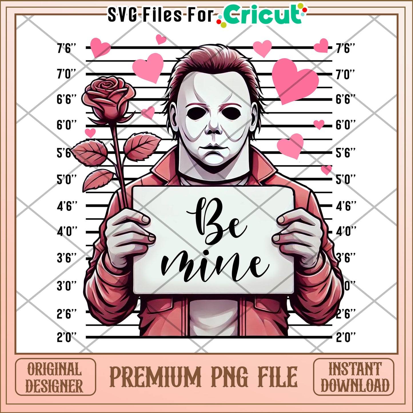 Option 1 (Focus on character) Michael Myers Valentines PNG