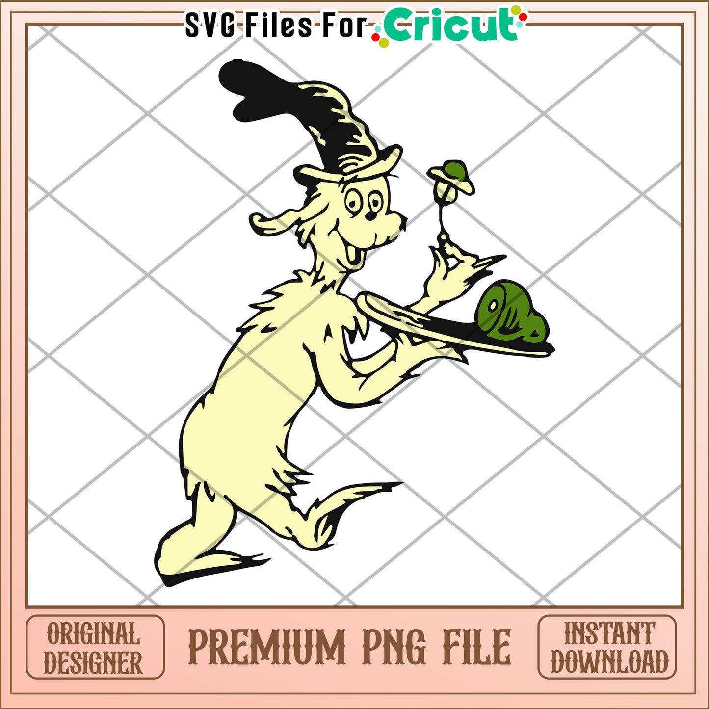 Option 1 (Focus on character) Premium Grinch PNG Image Instant Download