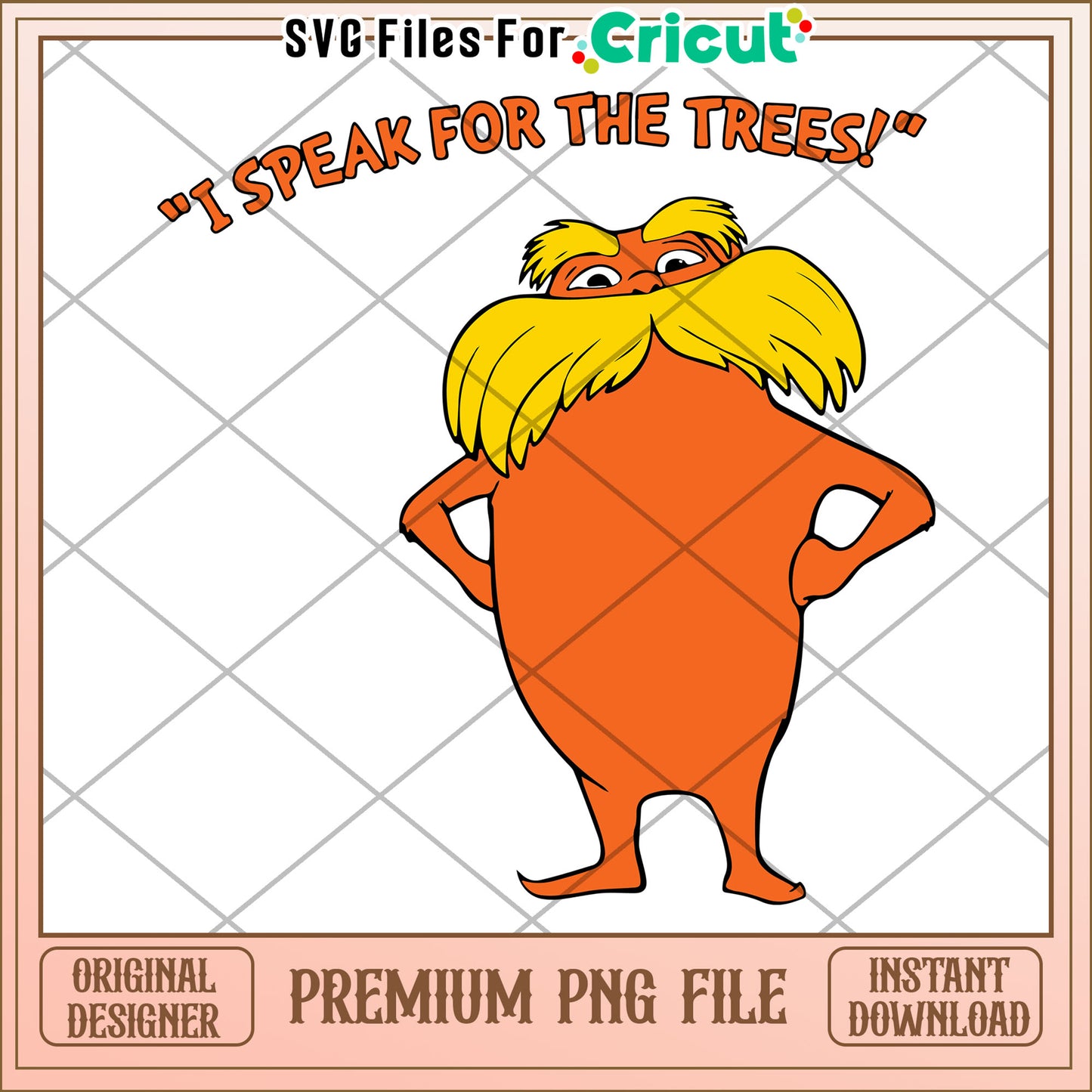Option 1 (Focus on character) The Lorax PNG Image - Instant Download